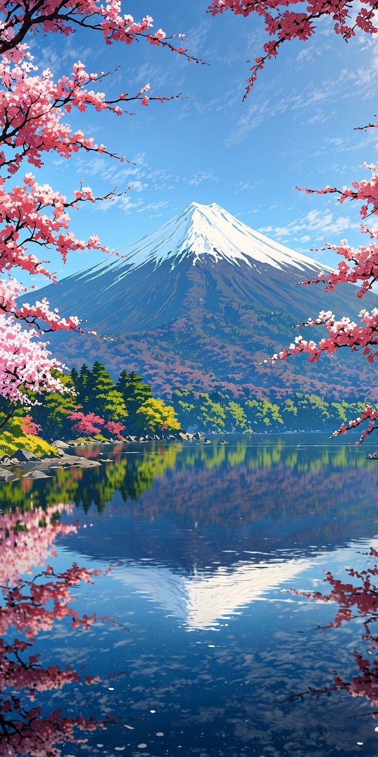 740x1480, 富士山、夏, 電話の壁紙