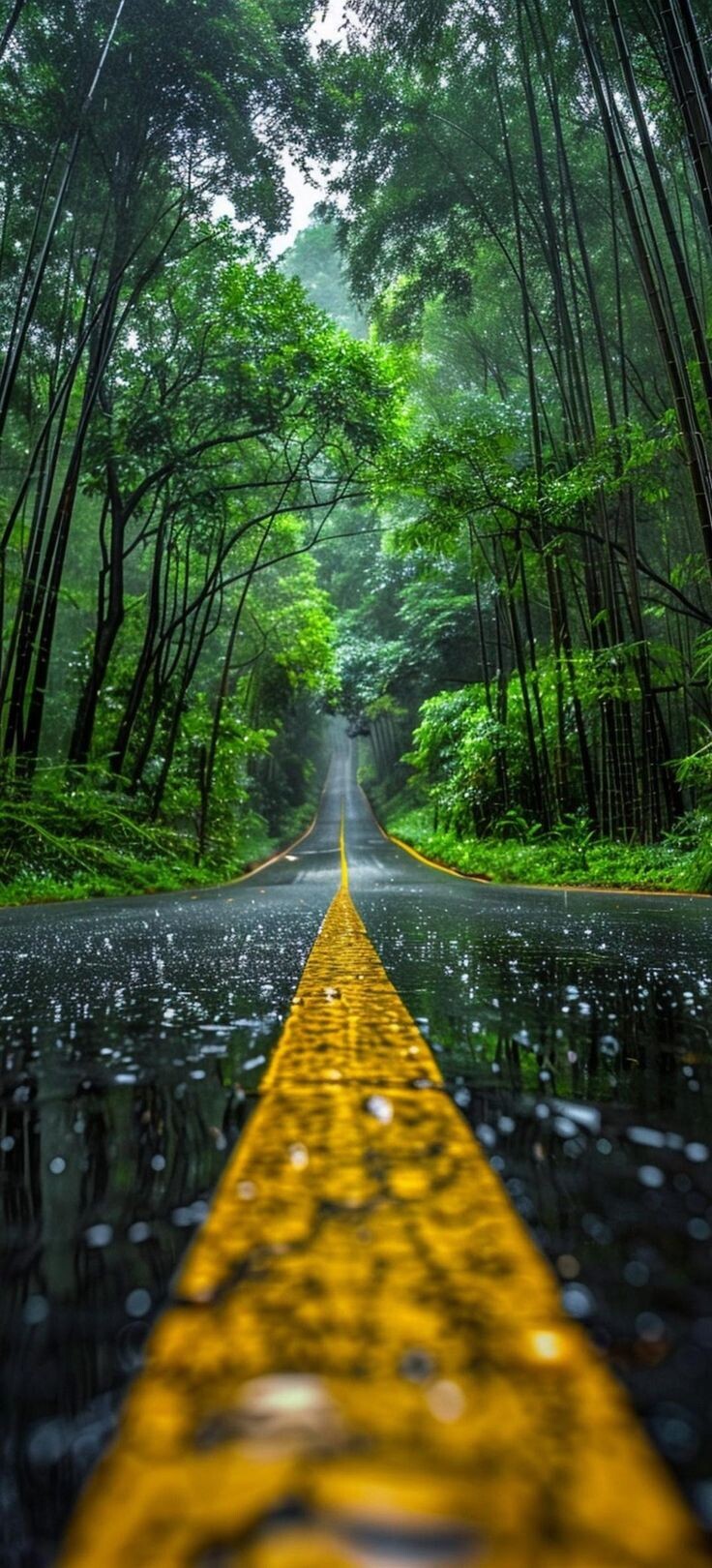 740x1620, 雨、道路、マクロ, 電話の壁紙