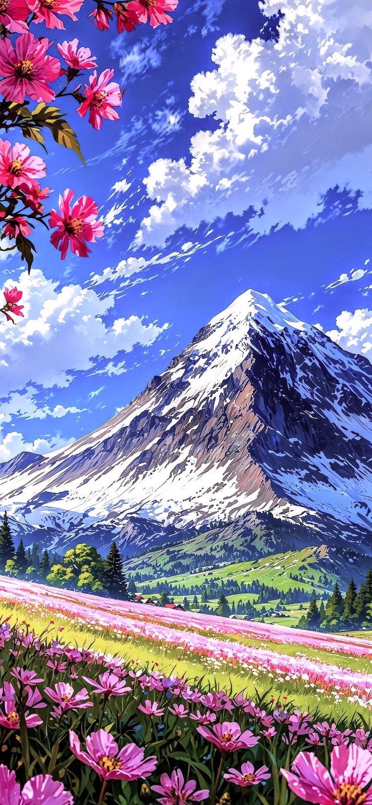 740x1600, 夏山, 電話の壁紙