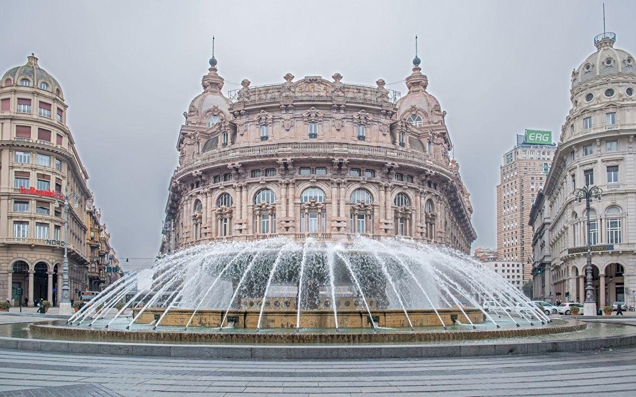 イタリア, 噴水, ジェノバの都市, 壁紙