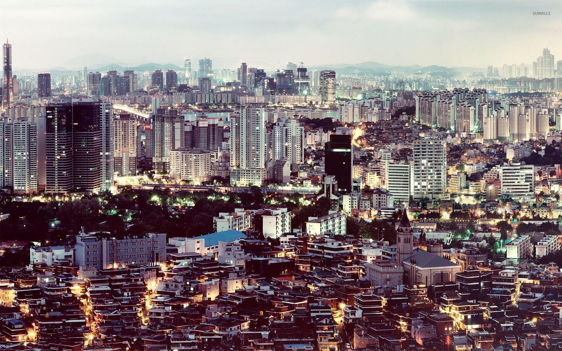 ソウル 旅行壁紙, 韓国, 市街地, 夜景