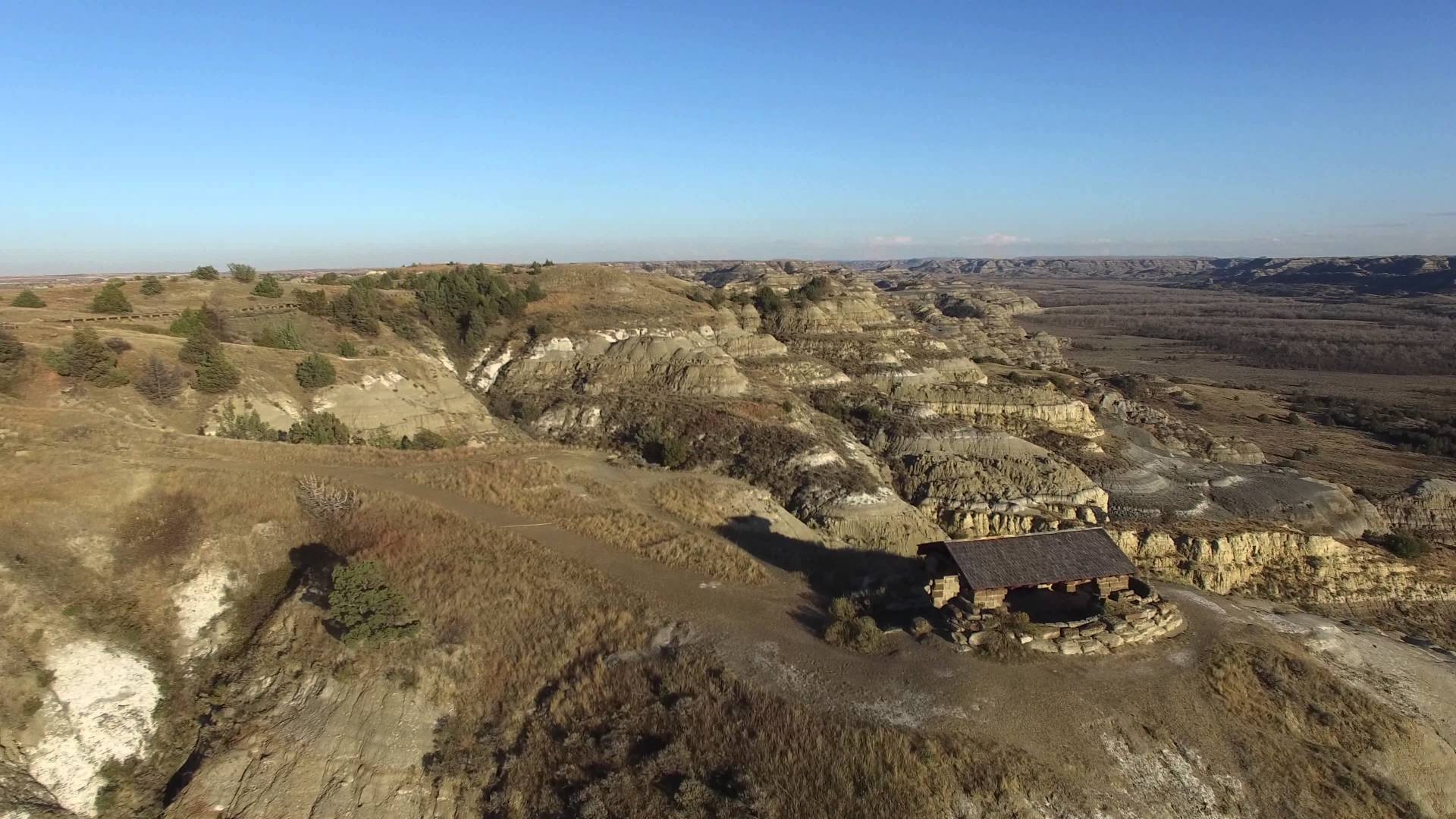 セオドア・ルーズベルト、北部、ドローンビュー、風景