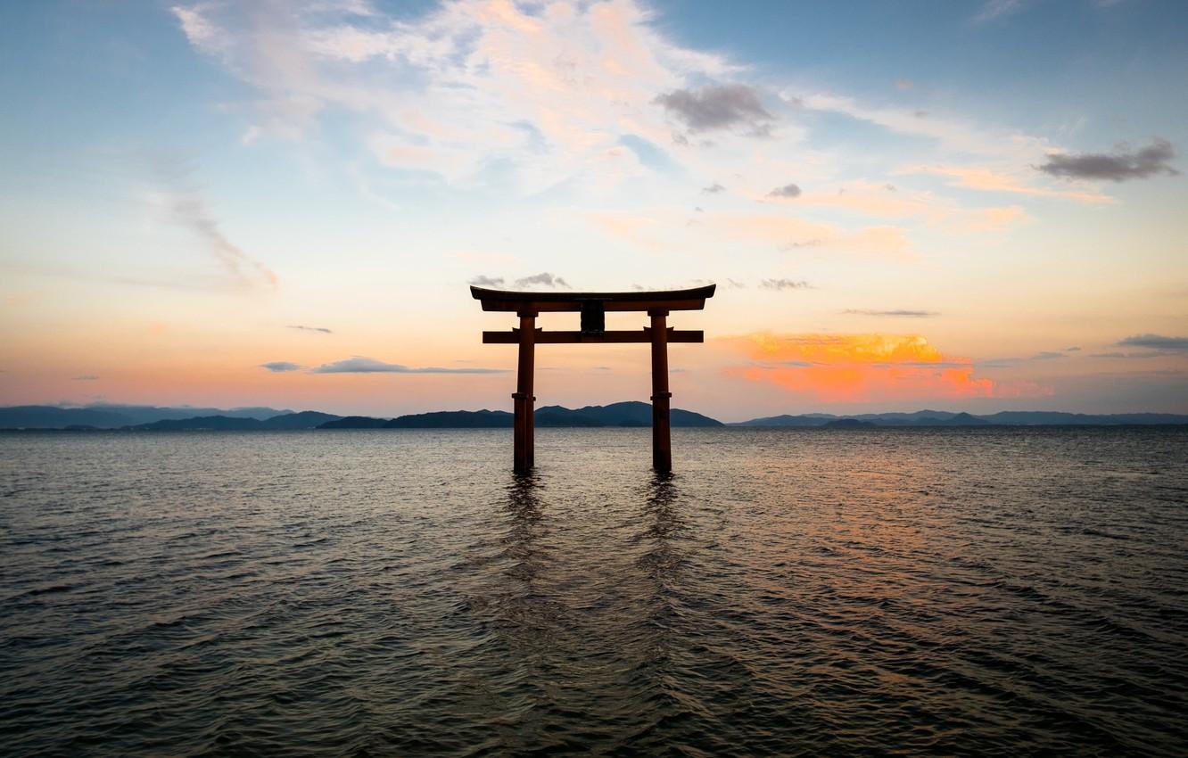 壁紙, 風景, 海, 日本の鳥居