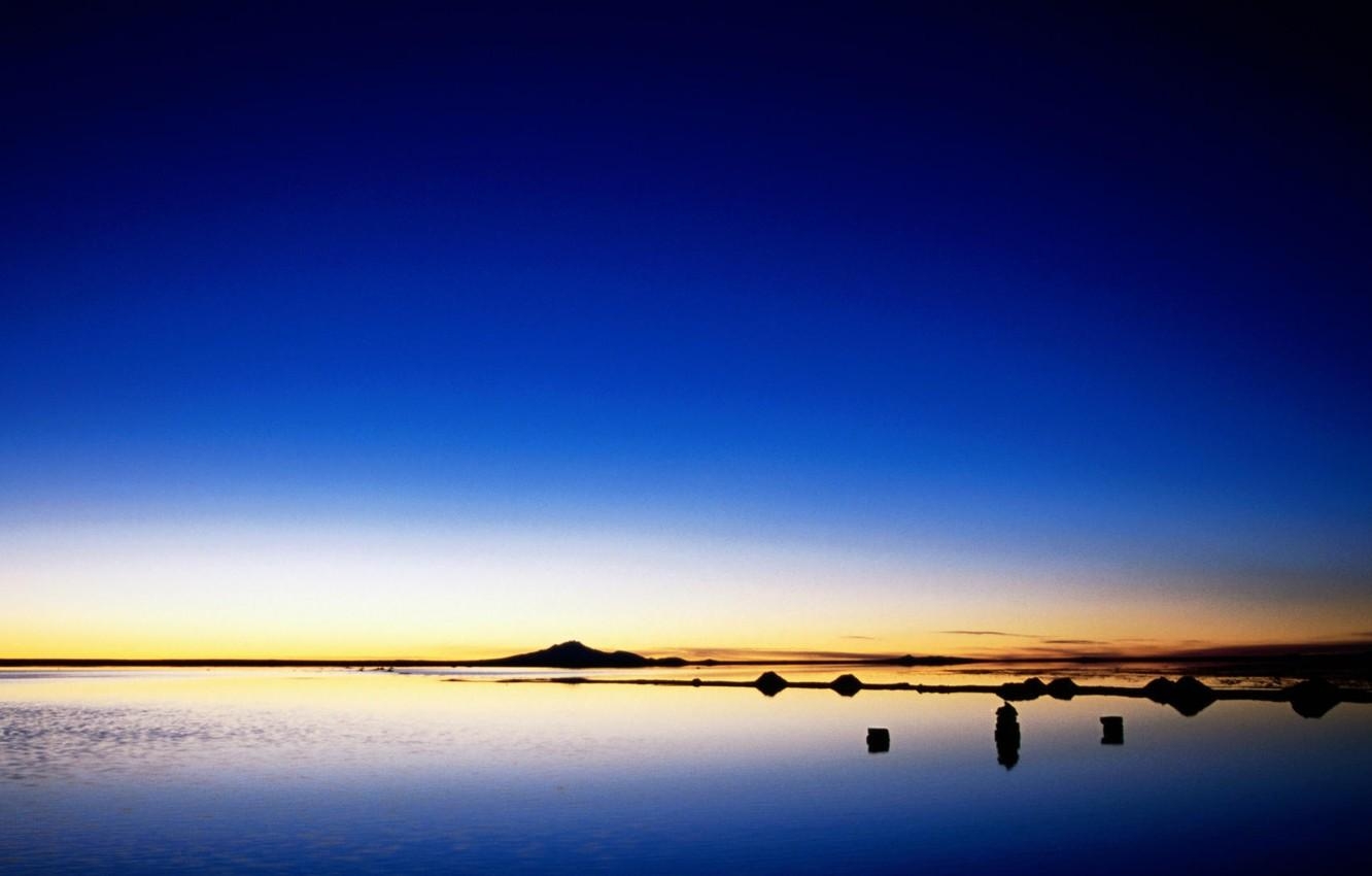 ウユニ塩湖, 夕暮れ, ボリビア, 山