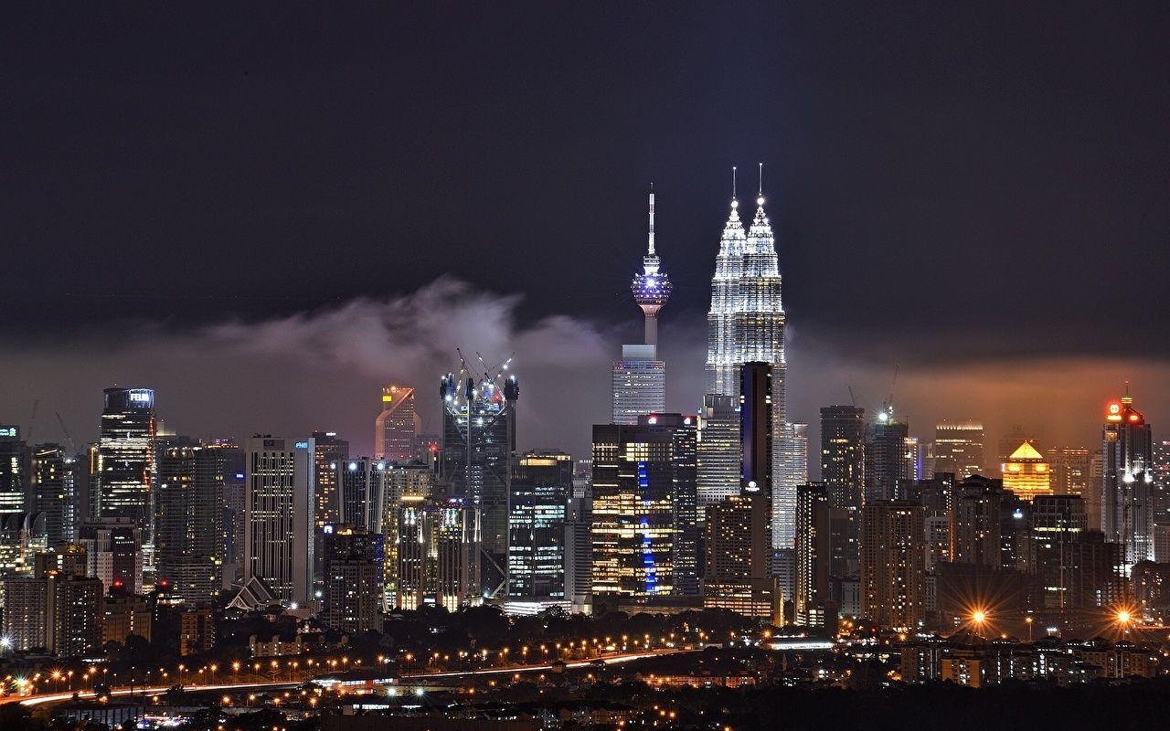 クアラルンプール, マレーシア, 夜景, スカイスクレイパー, 都市画像