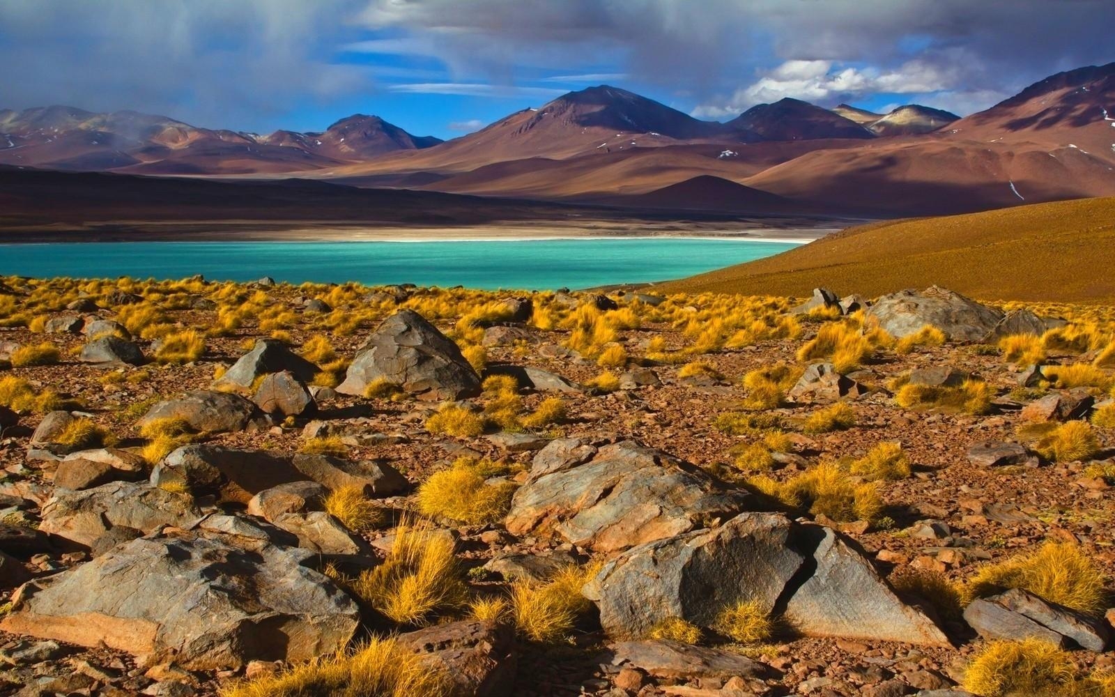 自然風景, 湖, アタカマ砂漠, 山並み