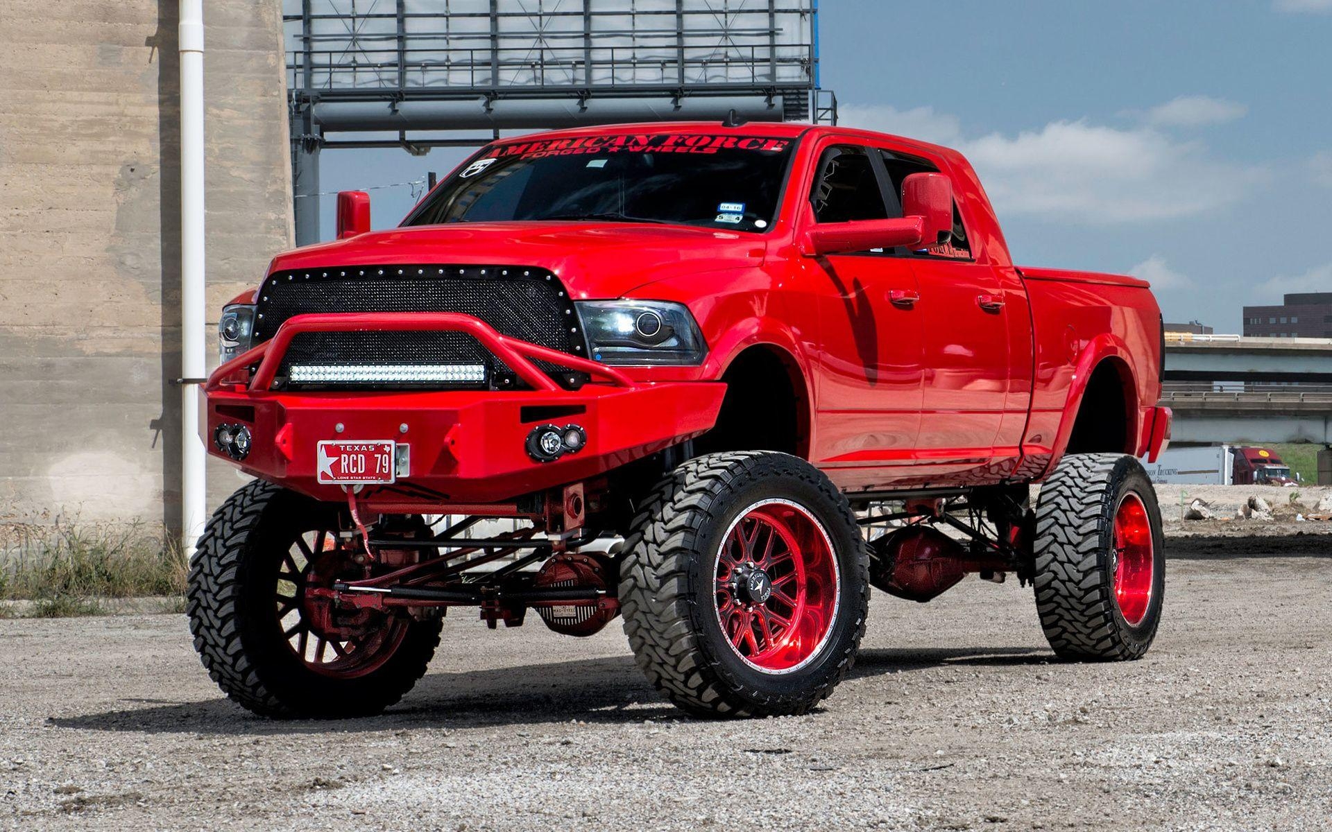 Dodge Ram, ボディリフト, 重量, 赤, カスタムホイール