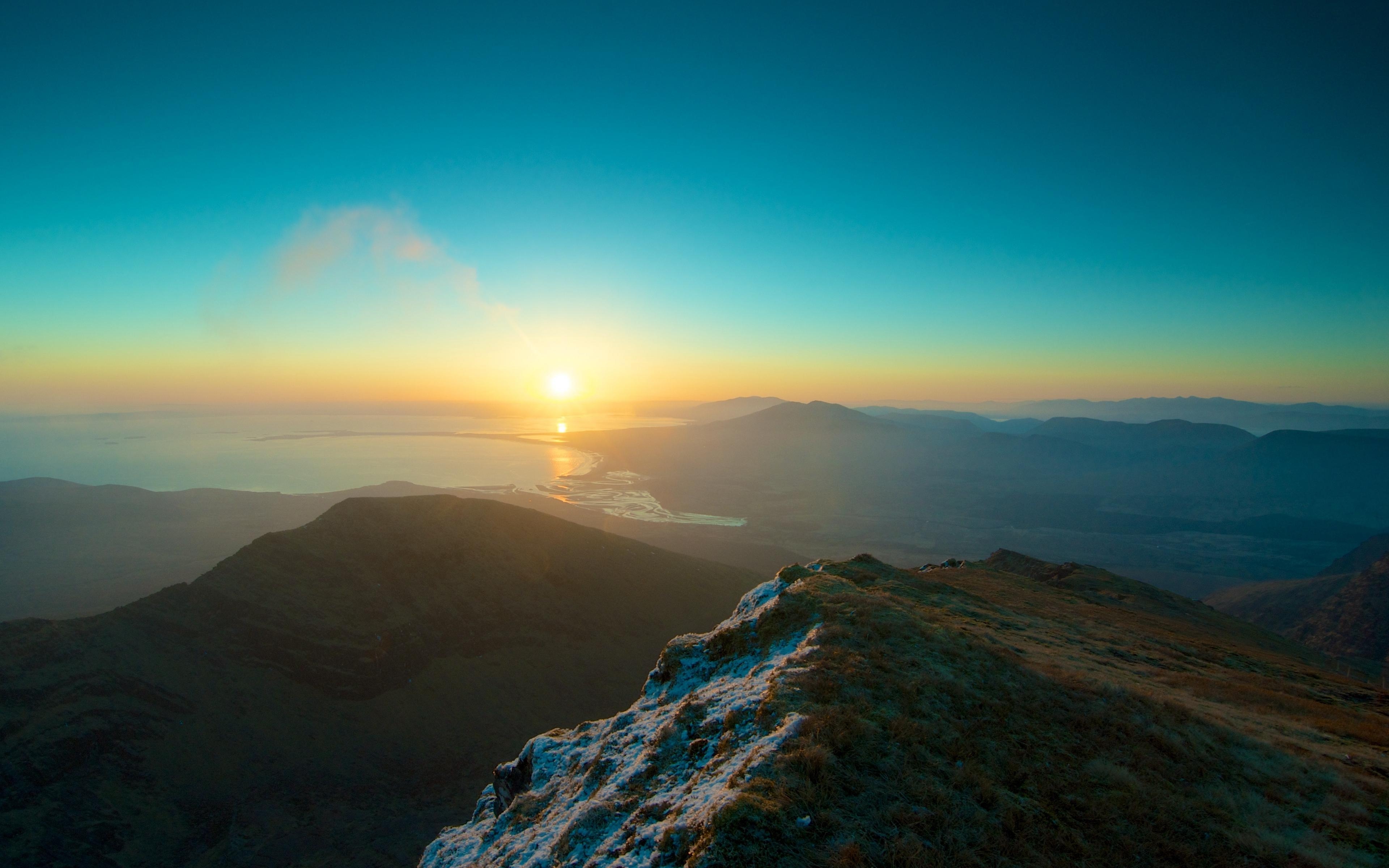 山, 空, 夕焼け, 4Kウルトラ壁紙