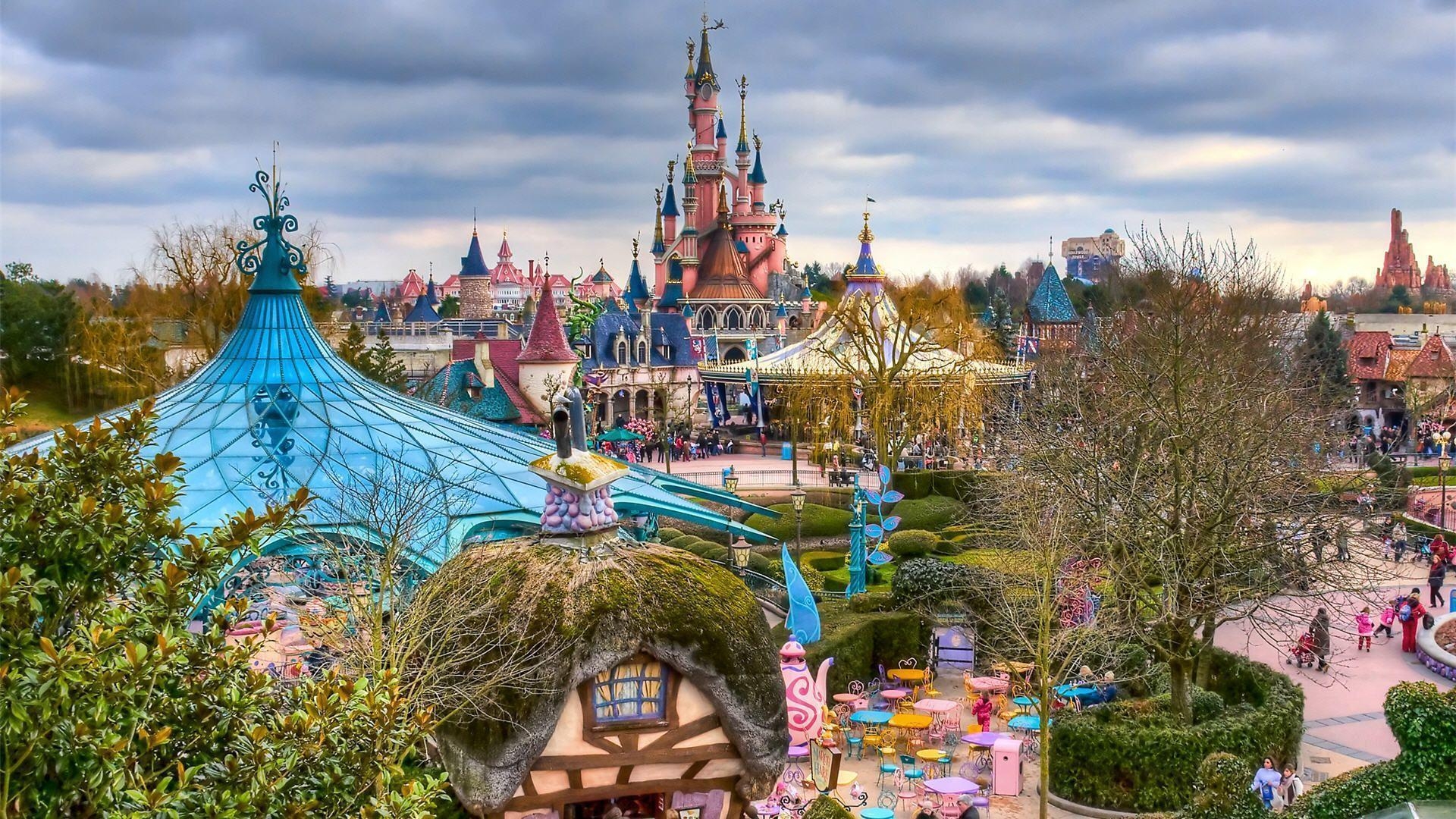 ディズニーランド, HD背景, テーマパーク, 美しい写真