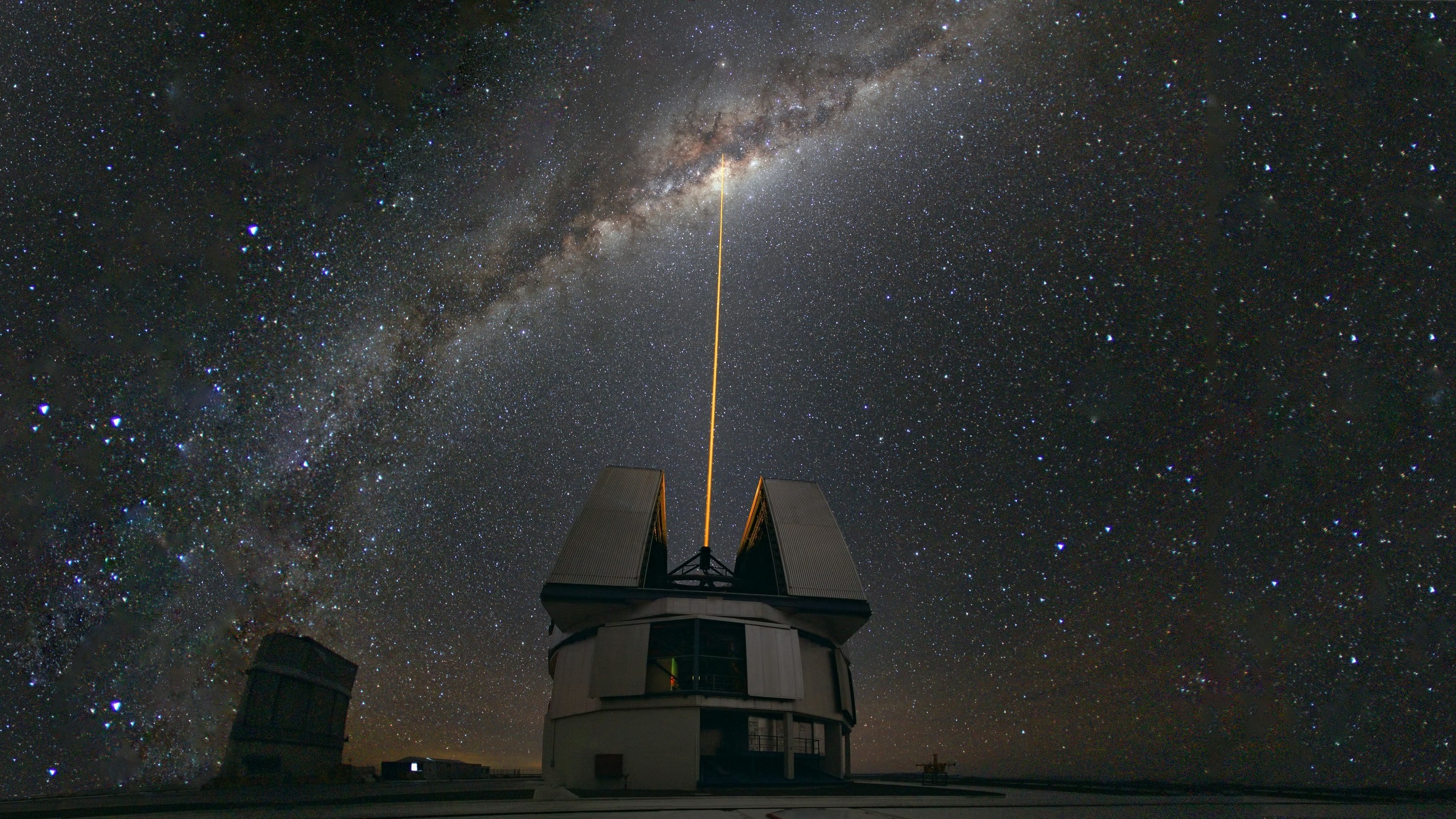 天文台, 天の川, 夜空, レーザー