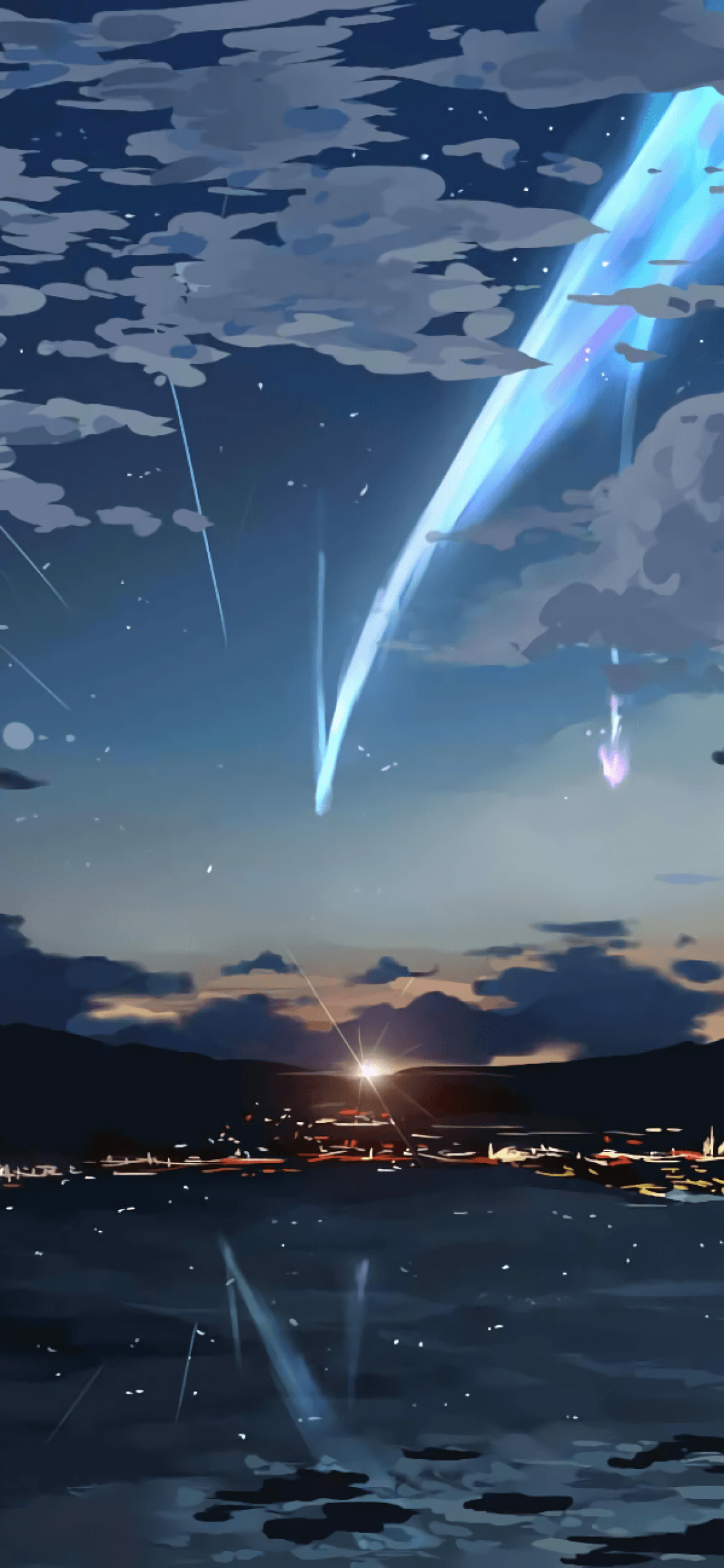 1125x2436, 君の名は, 星空, ライト