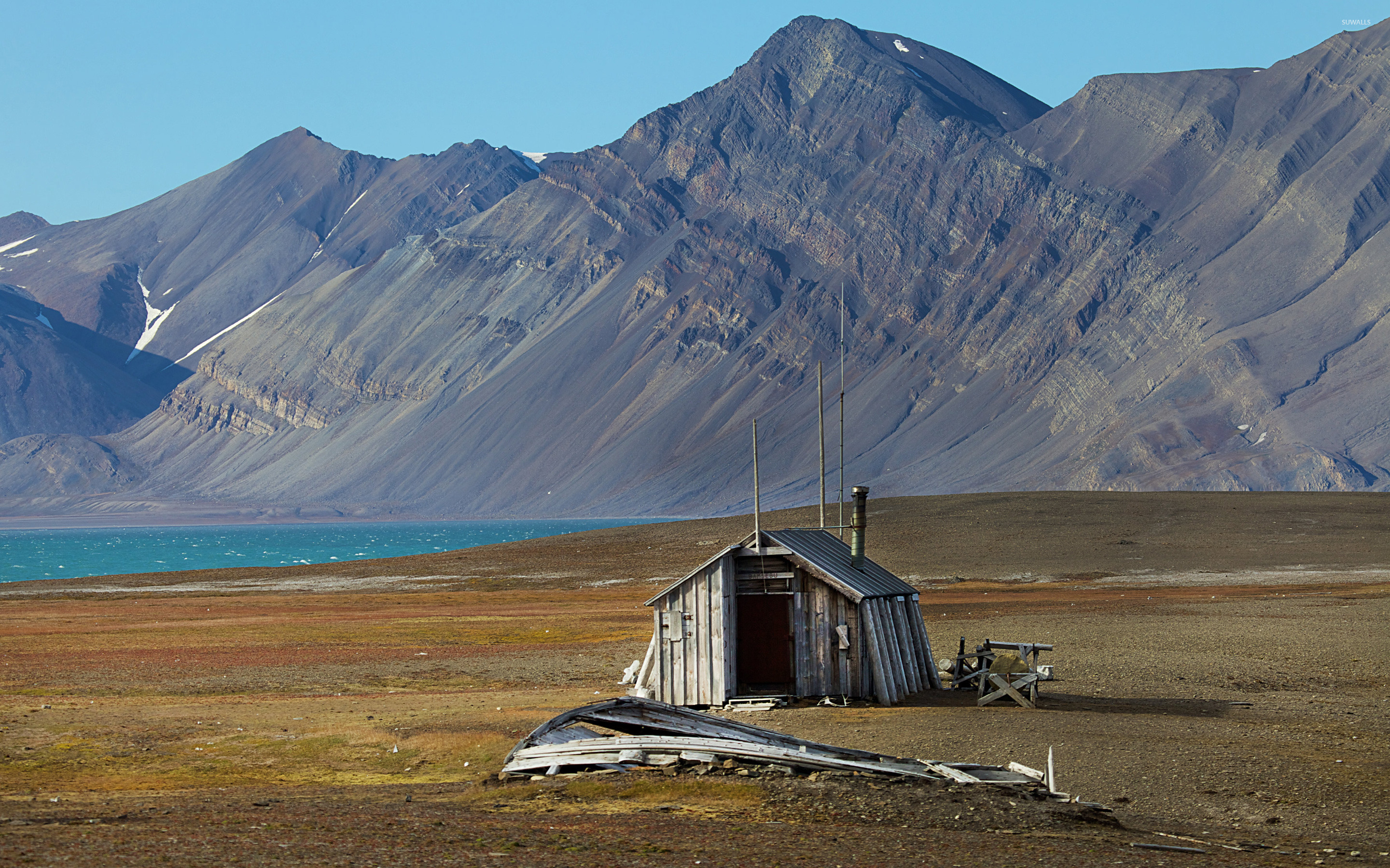 スヴァールバル, ノルウェー, 廃屋壁紙, 北極風景