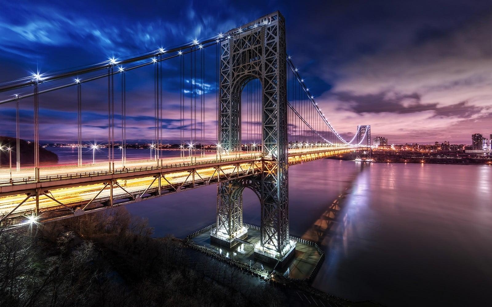 ジョージ・ワシントン橋, 夜時間, HD壁紙, 旅行