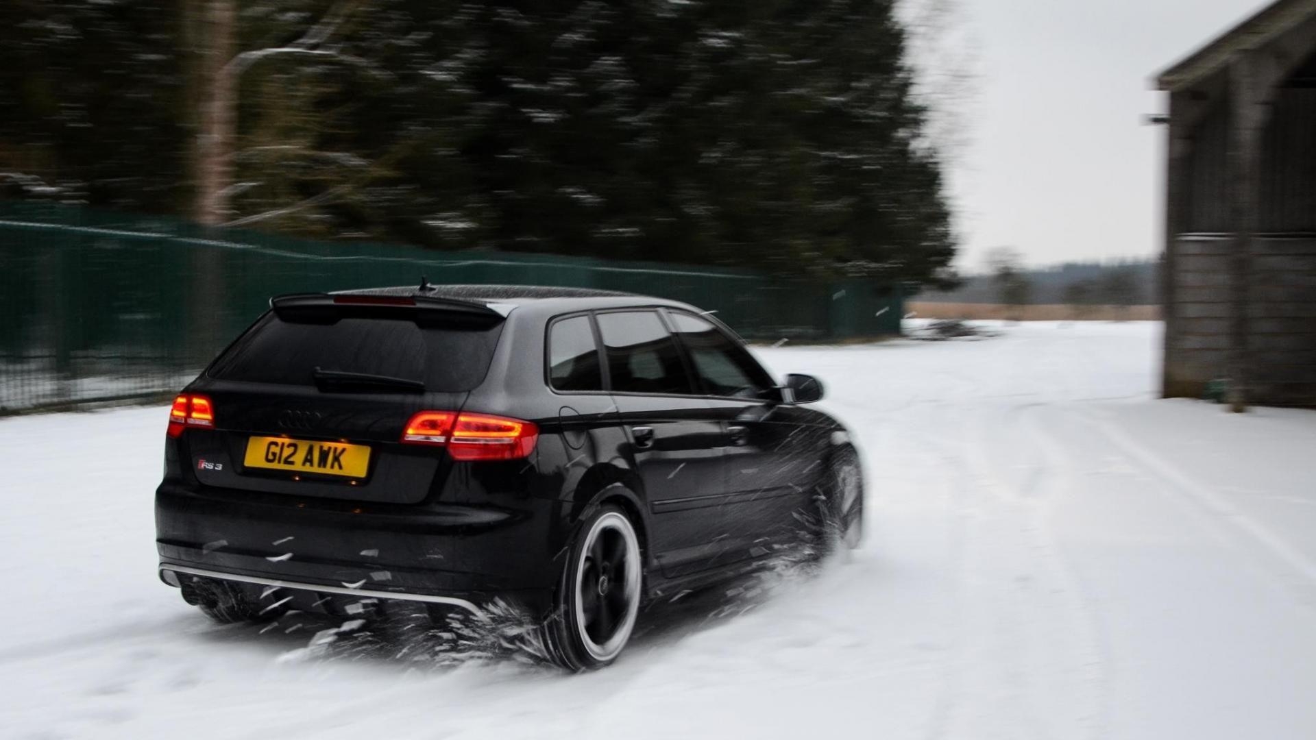 アウディRS3スポーツバック, 雪景色, 自然, 車壁紙