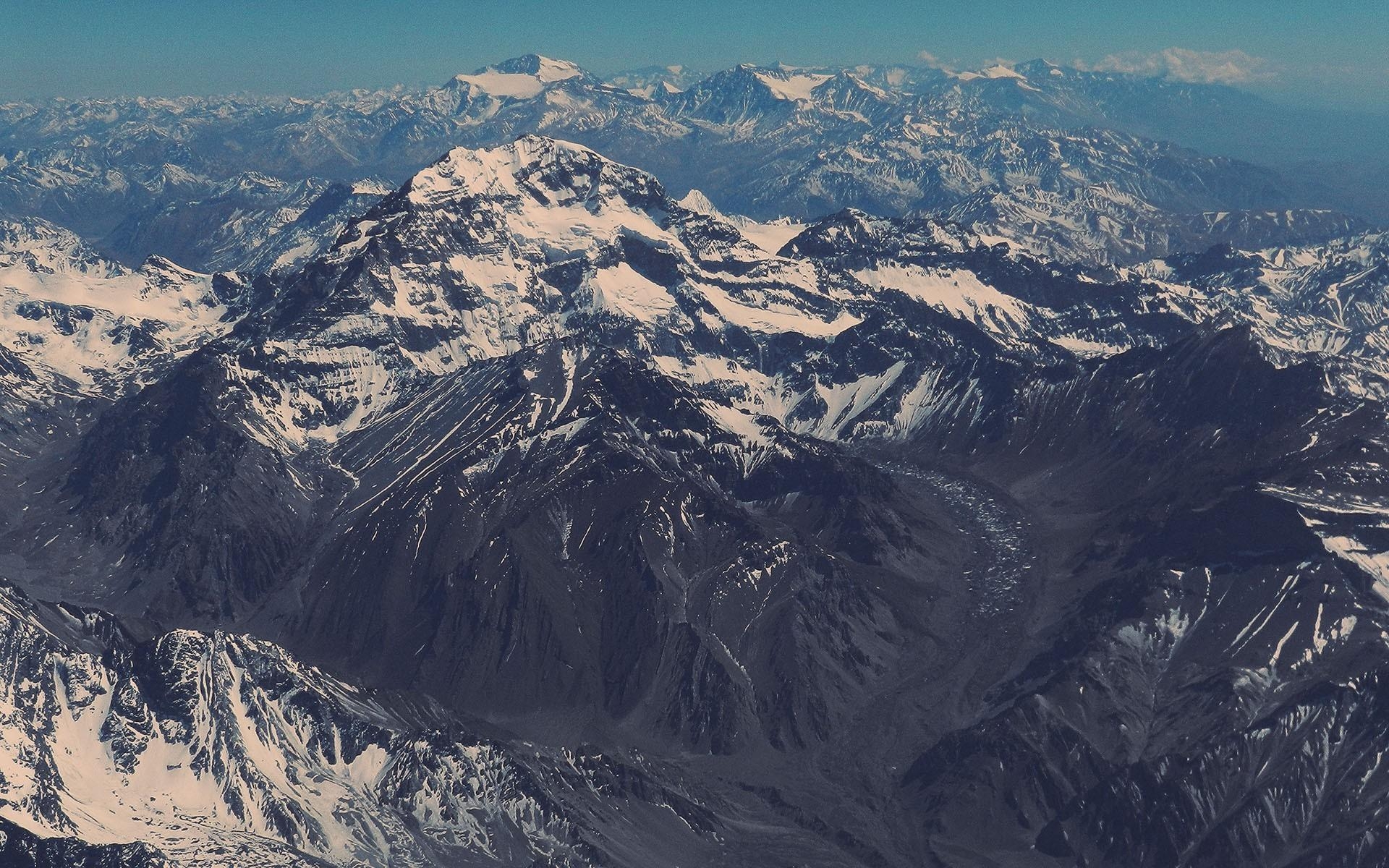 自然, 山々, 雪景色, アコンカグア航空写真