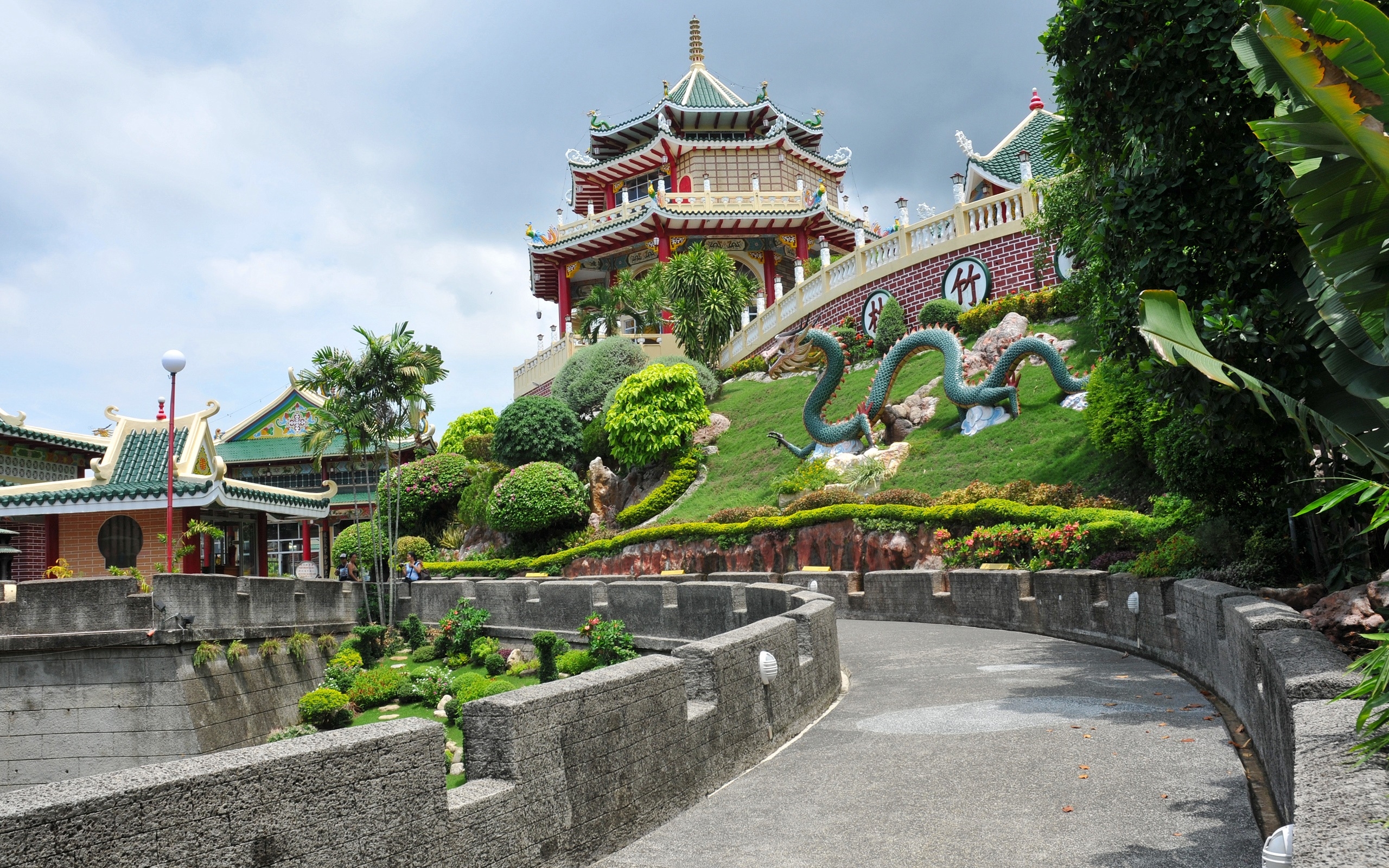 フィリピンセブ, 道教寺院, 道と木々, HD壁紙