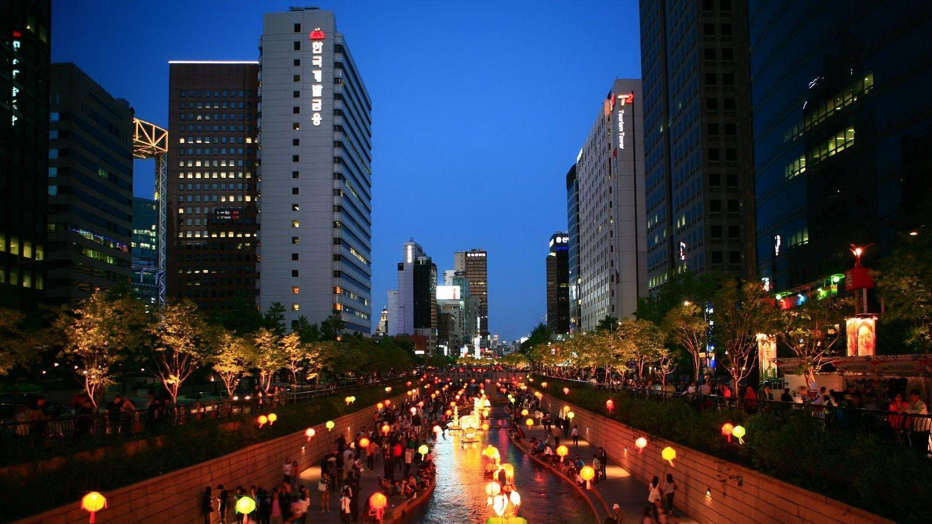 韓国ソウル, 夜景, アジア, 都市の光