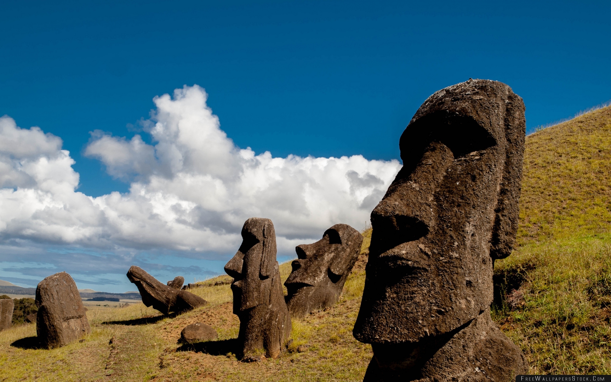 チリ イースター島, ラパ・ヌイ, モアイ像, 彫刻画像