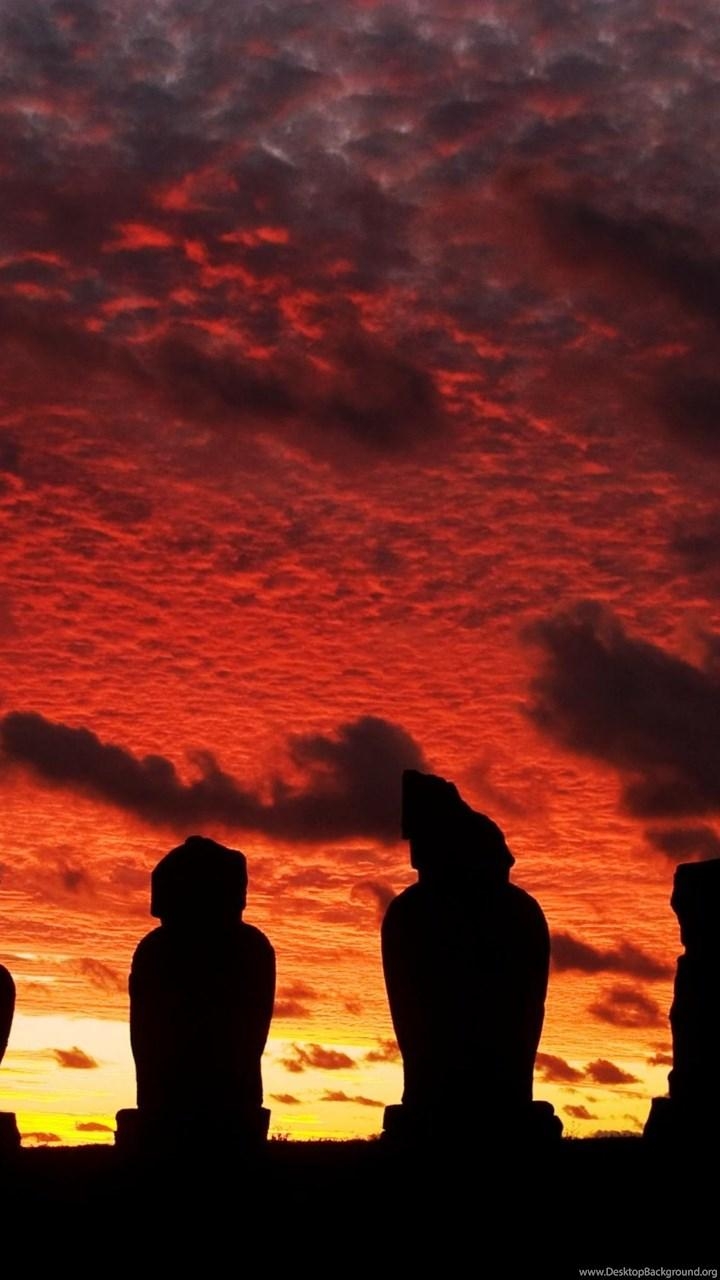 イースター島 夕日, 壁紙, デスクトップ背景, 自然の美しさ