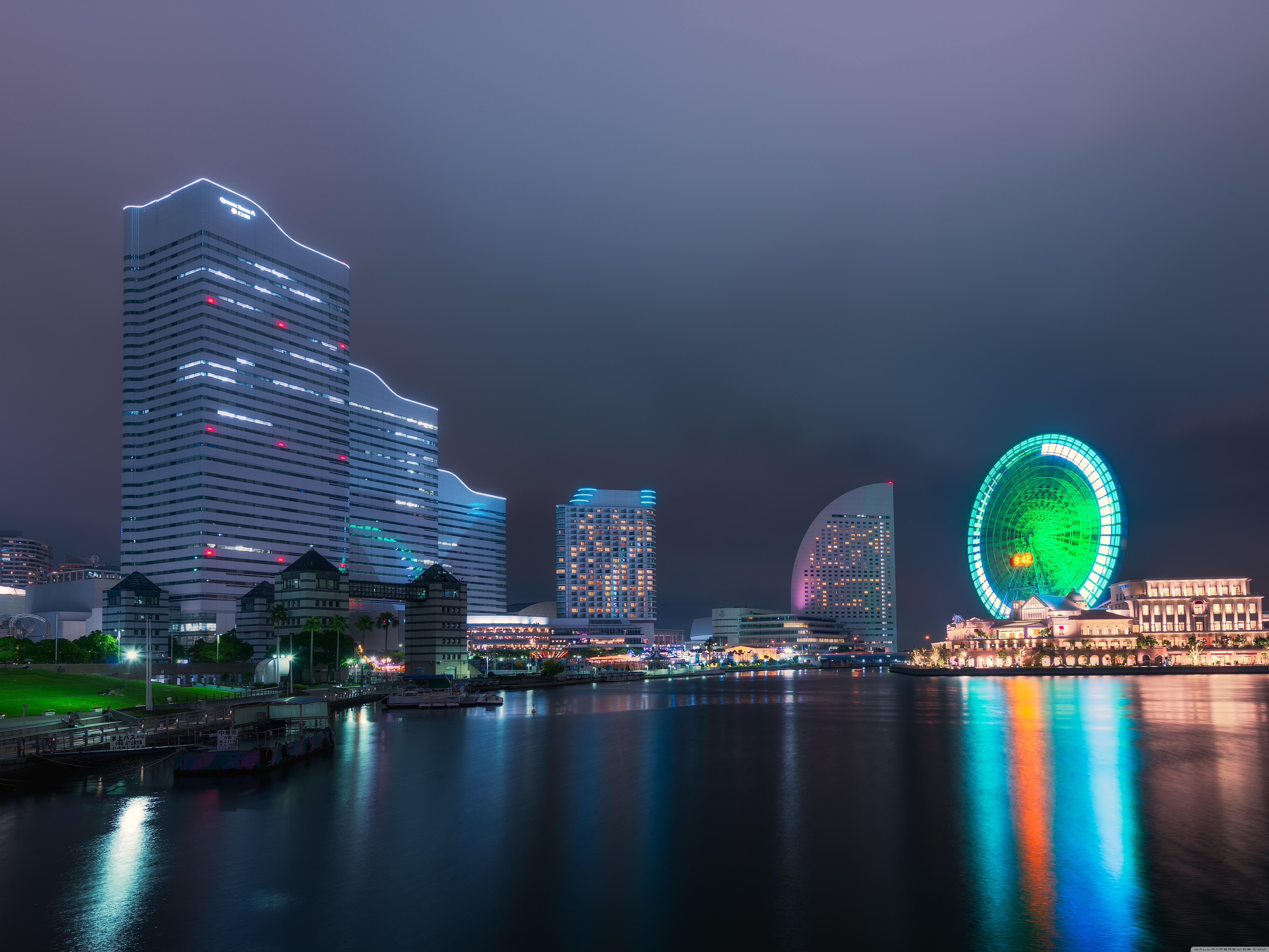 横浜観覧車, HD壁紙, 夜景, ダウンロード