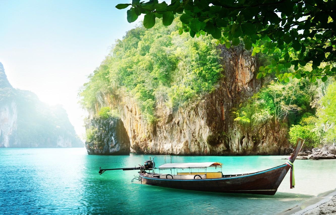 プーケットの海, 空と太陽, 島とボート, タイの風景