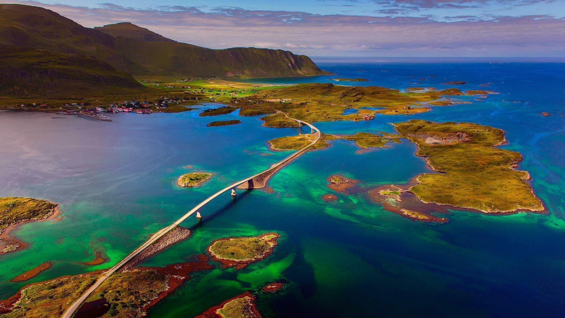 ロフォーテンの橋, ノルウェー, 壁紙, 美しい風景