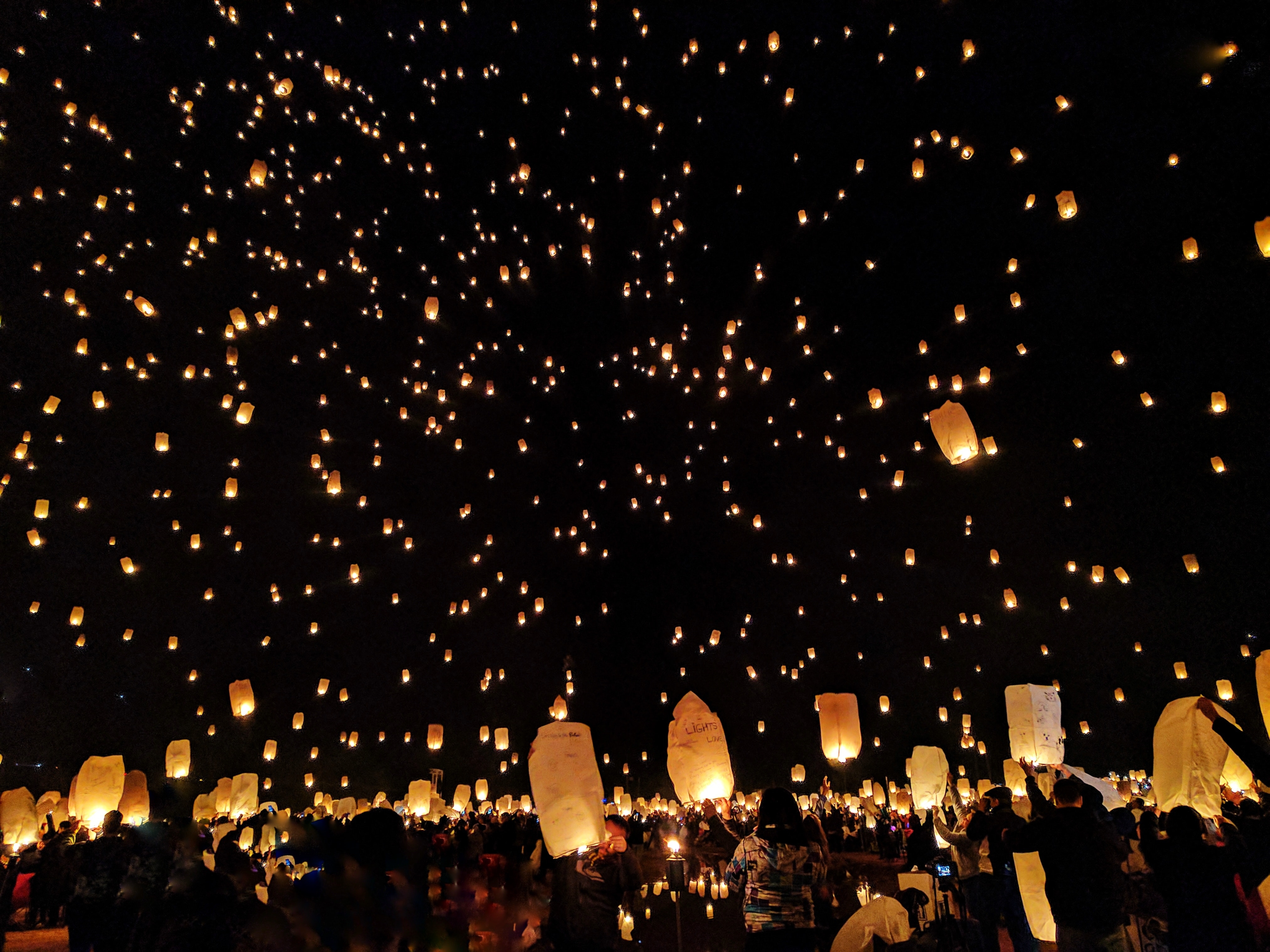 灯篭流し, 素晴らしいスカイランタン, フォトグラフィー, 夜空