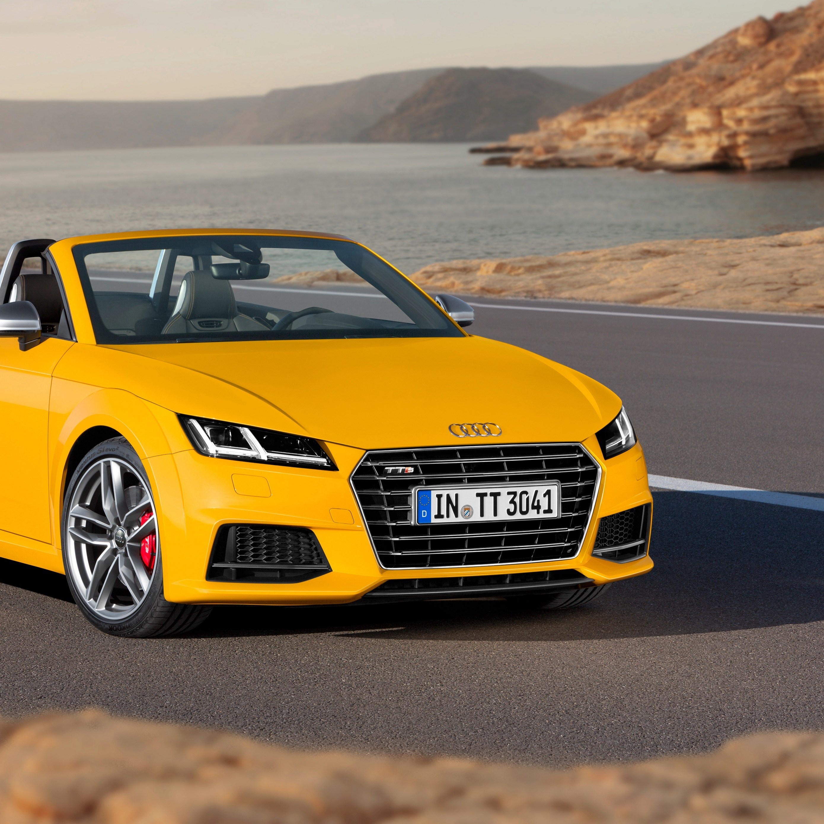 Audi TTS、TT、黄色のロードスター、2014年