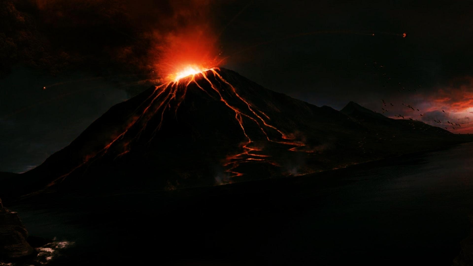 ニラゴンゴ山, 夜の火山, 自然, 壁紙