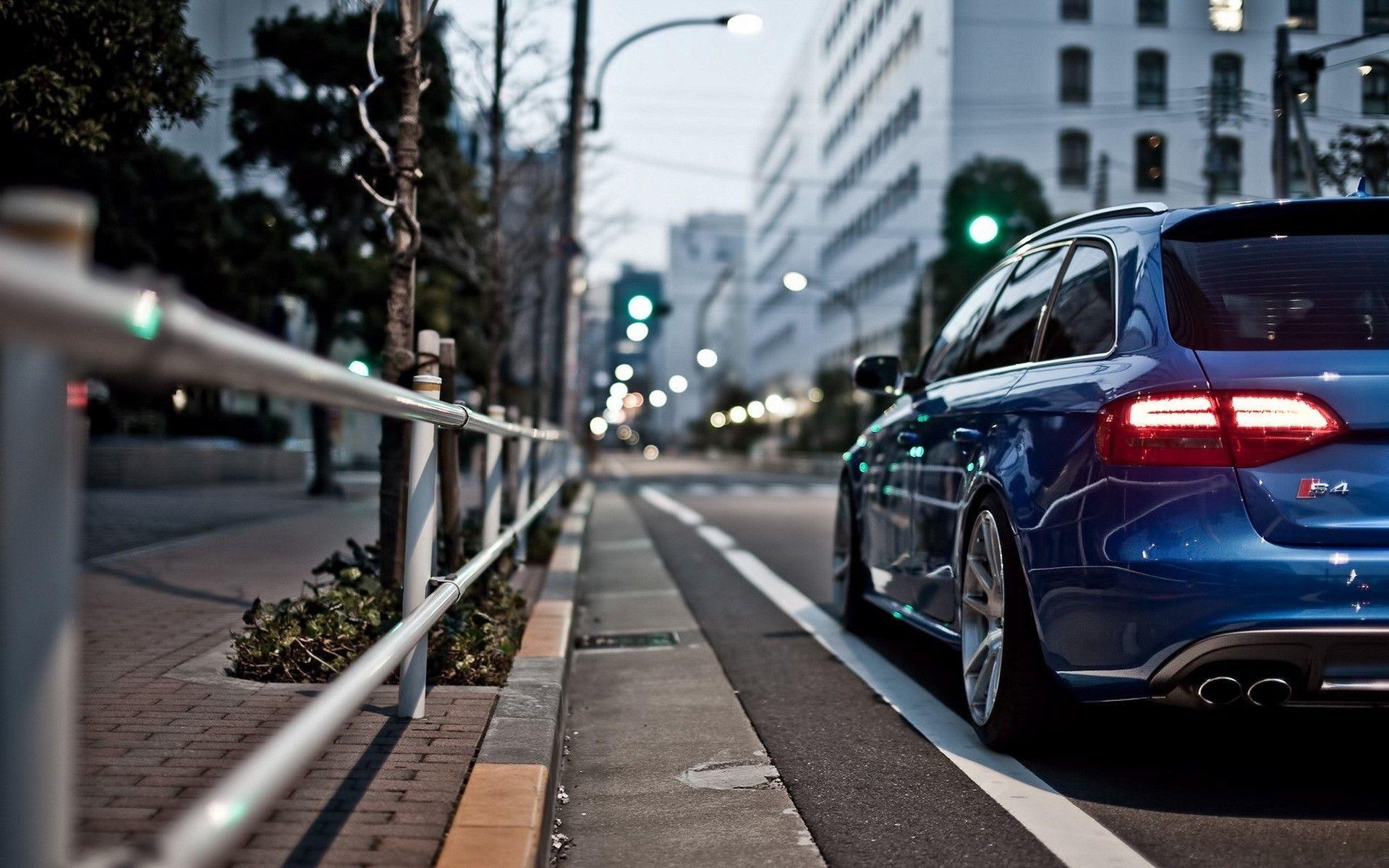 イギリス自動車, アウディS4, 都市ストリート, 背景壁紙