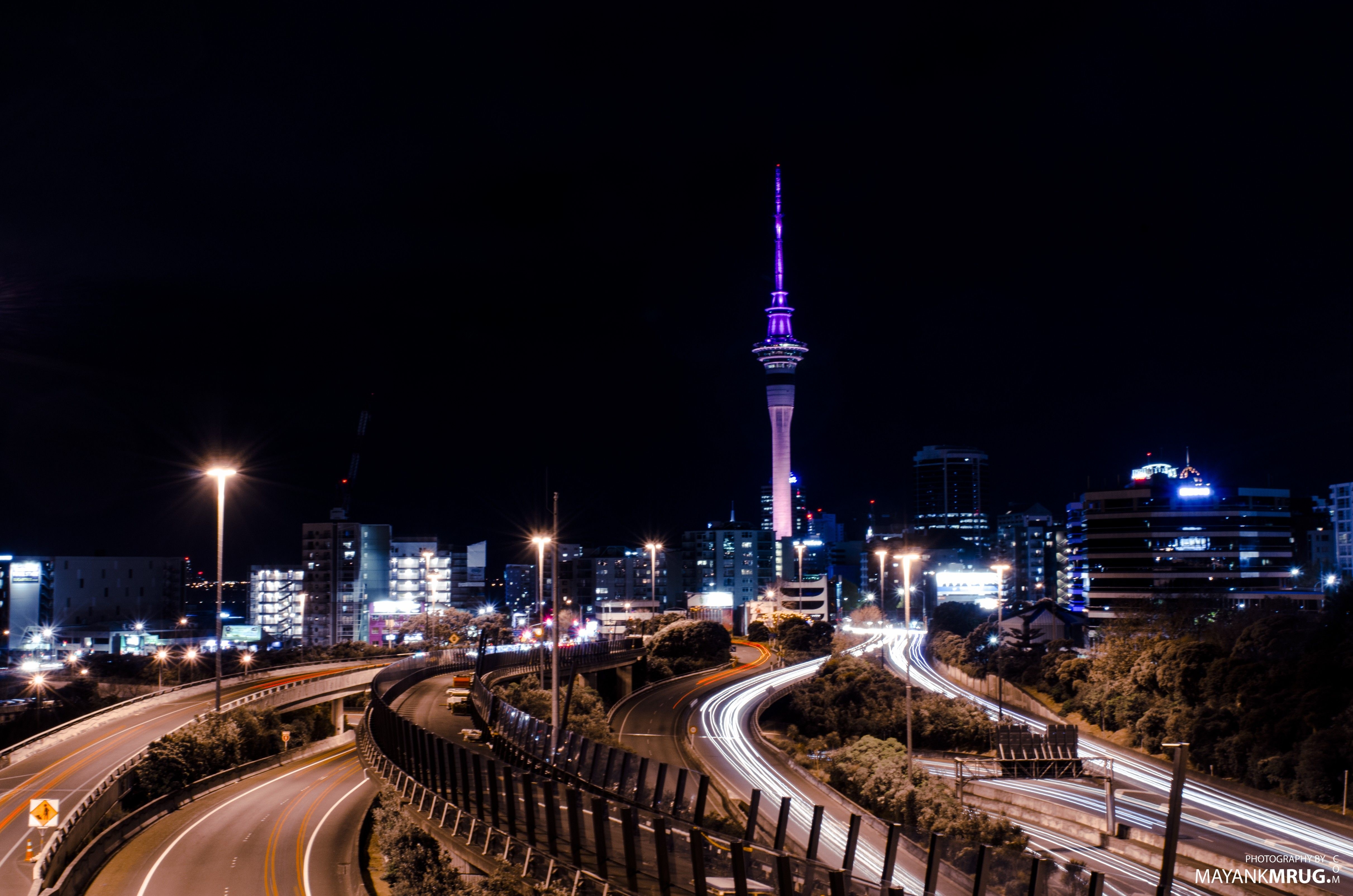 オークランド夜景, 都市のスカイライン, 雲と摩天楼, 壁紙