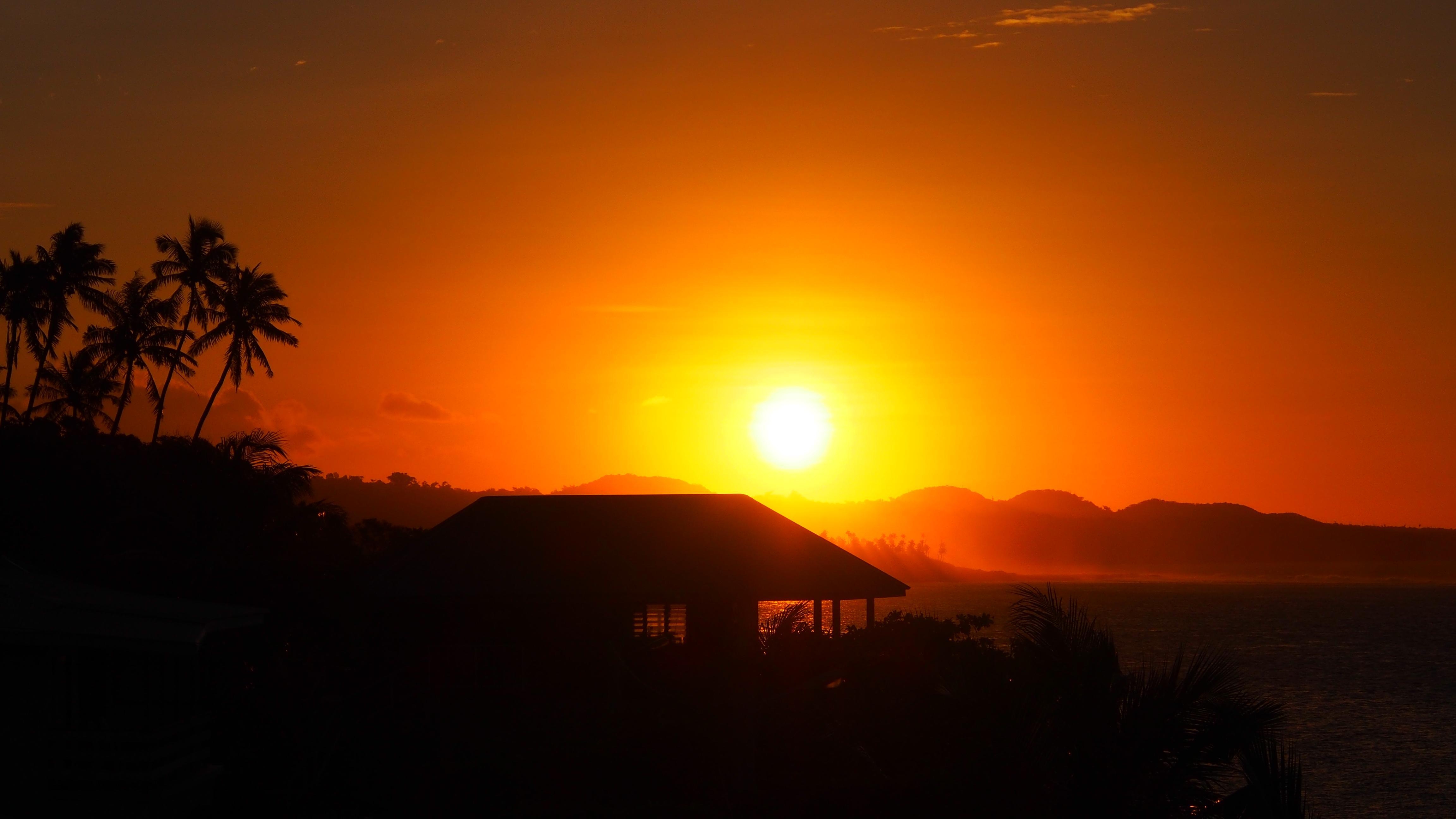 夕日, サモア諸島, ポリネシア, 4K自然壁紙