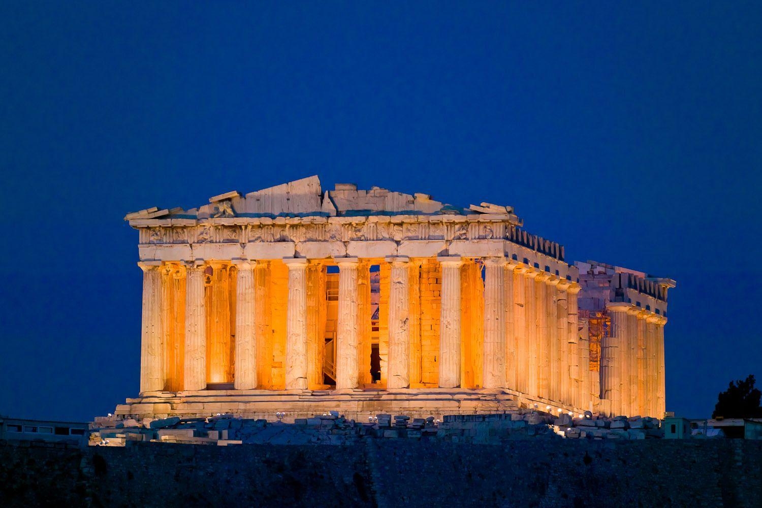 アクロポリス、アテネ、ギリシャ、夕景、旅行