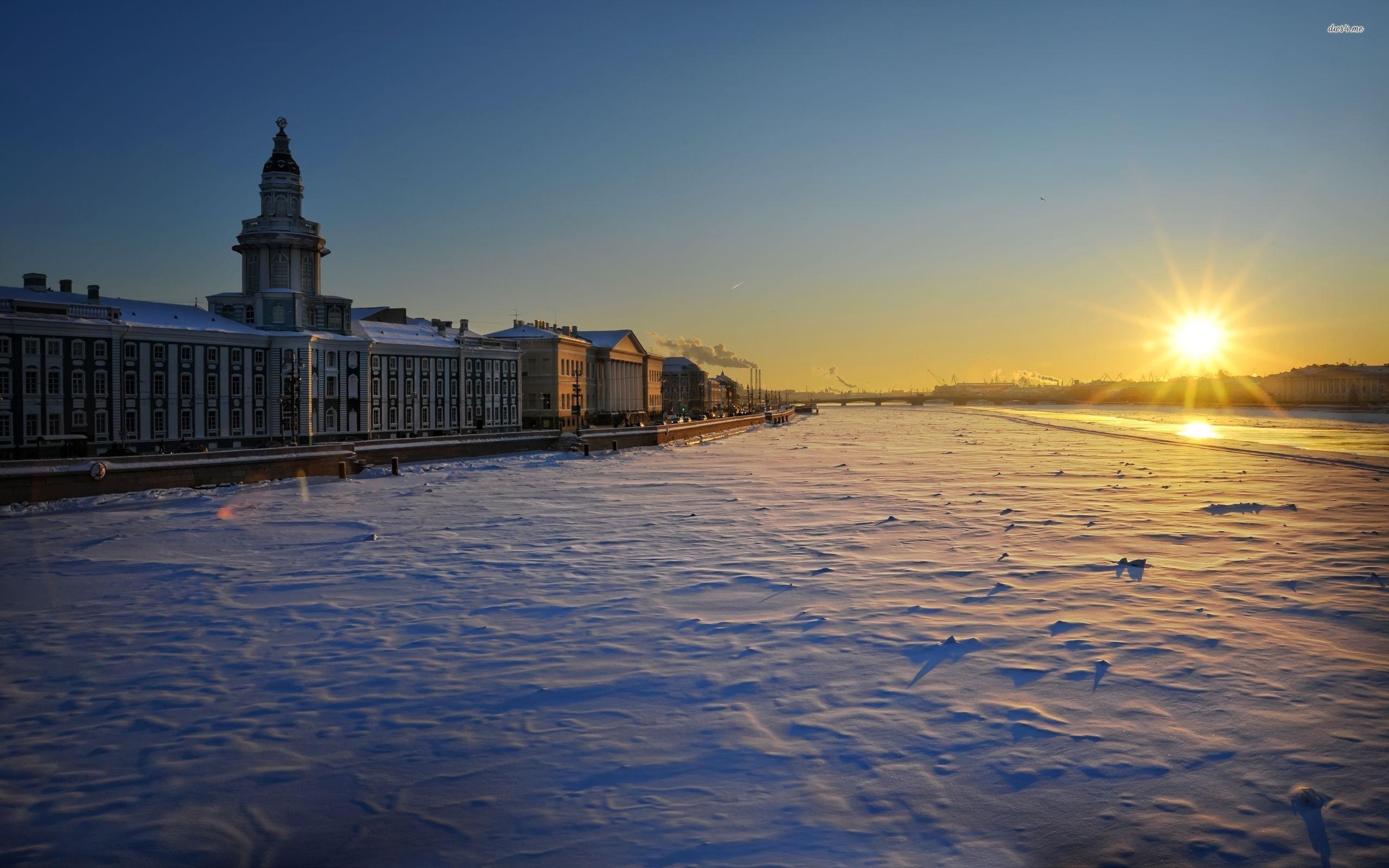 ロシア, サンクトペテルブルグ, 冬の風景, 壁紙