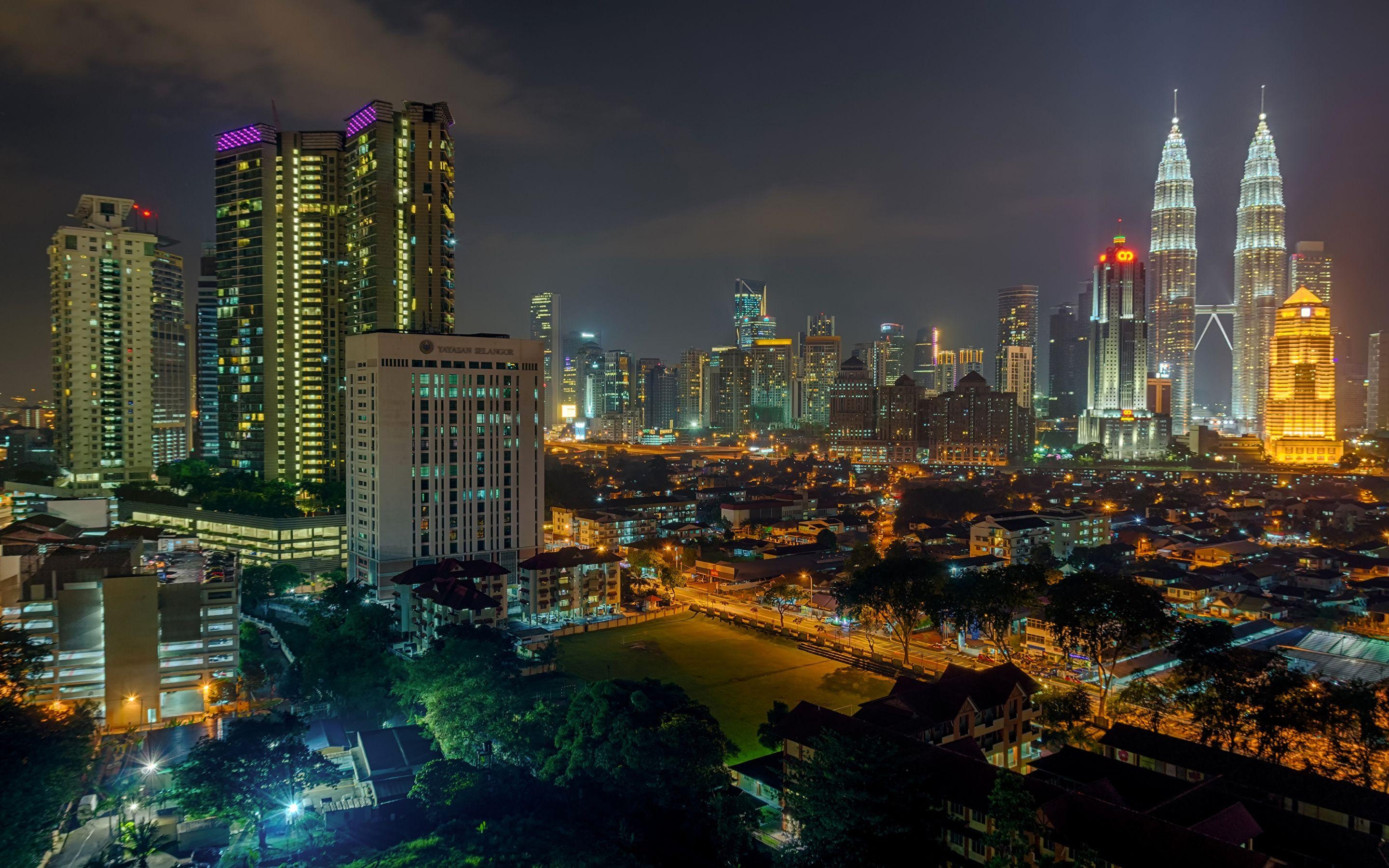 クアラルンプール, 夜景, スカイスクレーパー, 都市壁紙