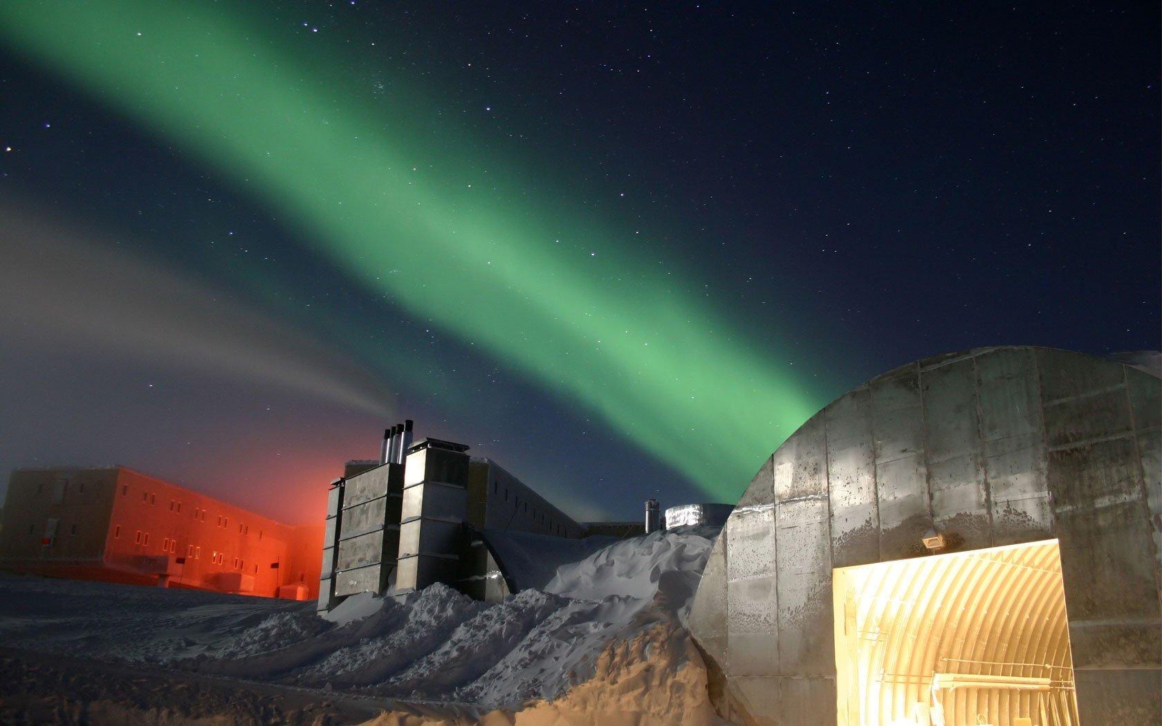 アムンゼン・スコット基地、南極の夜、HD壁紙