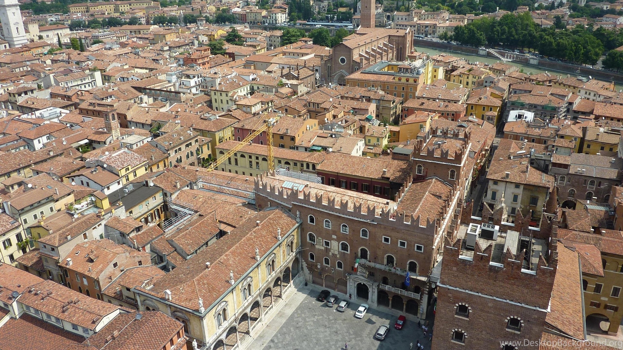 ベローナ、イタリア、街のパノラマ、壁紙