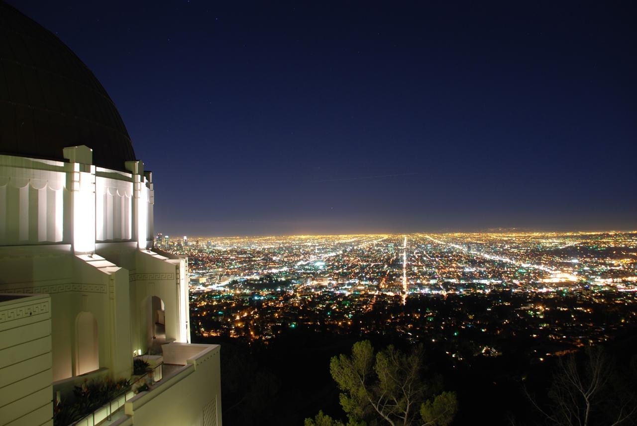 グリフィス天文台, HD壁紙, 背景画像, 夜空