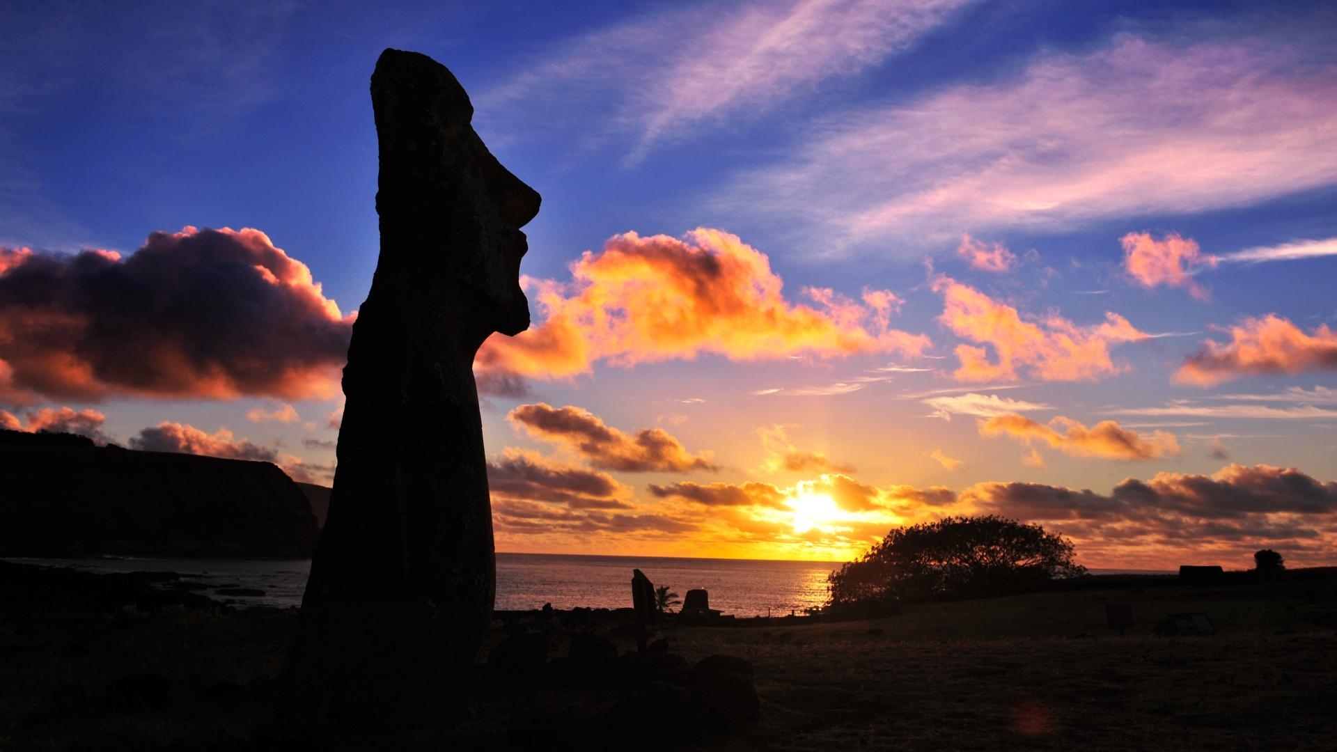 イースター島, シルエット壁紙, HD, Image