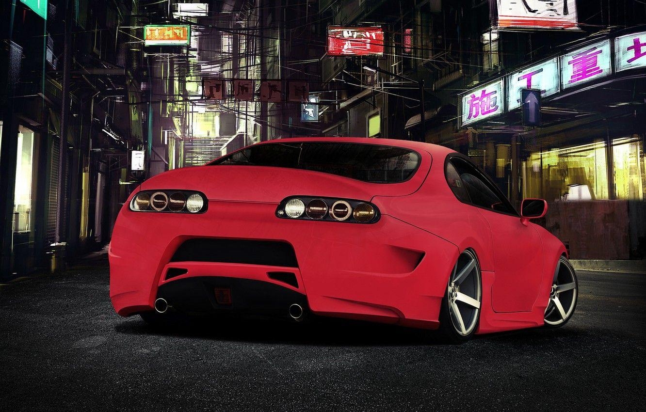 トヨタ・スープラ, チューニング, 赤いトヨタ, デスクトップ画像