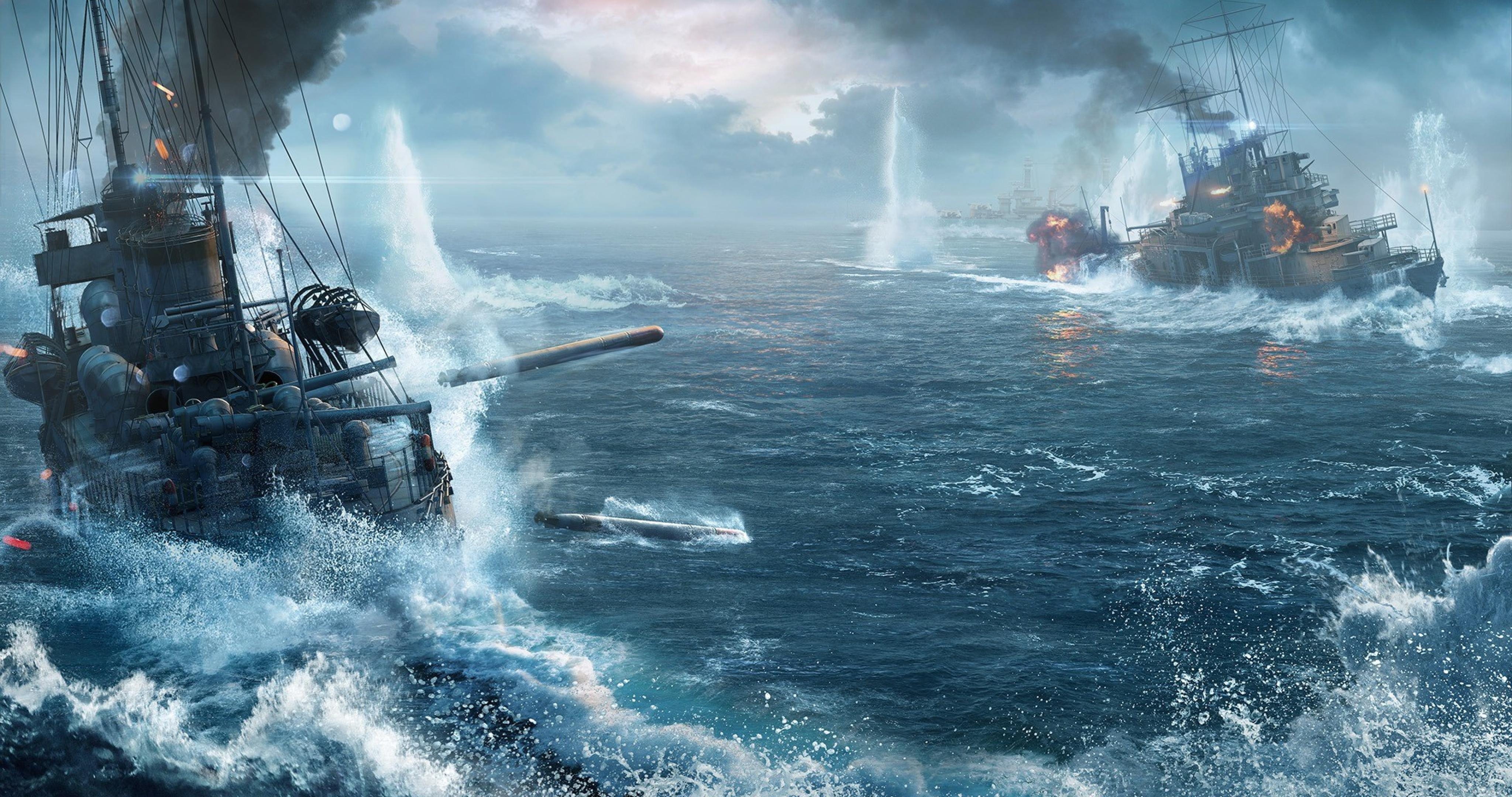 World of Warships, 4K壁紙, 4096x2160, 海戦ゲーム