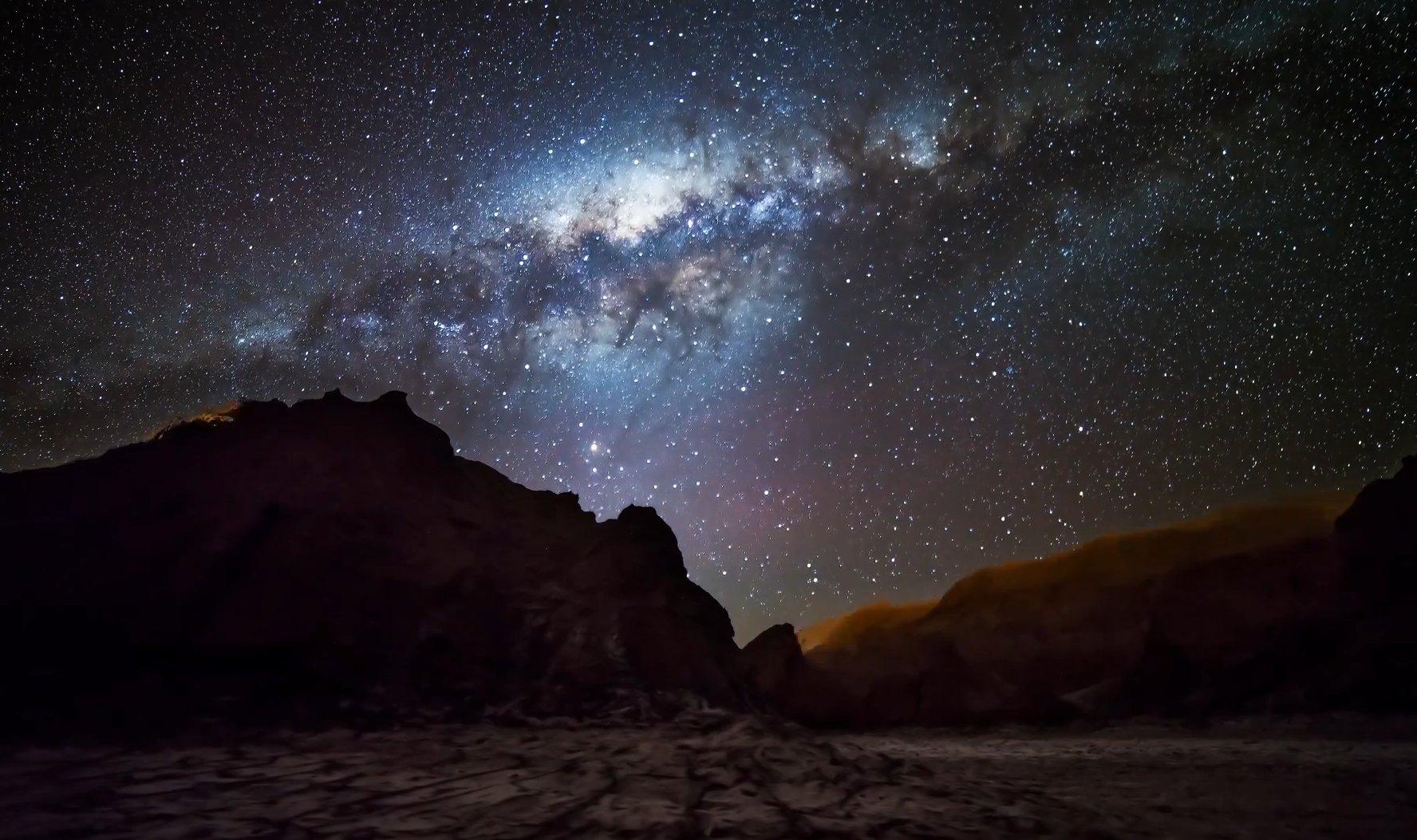 星が輝く, タイムラプス動画, チリの高地砂漠