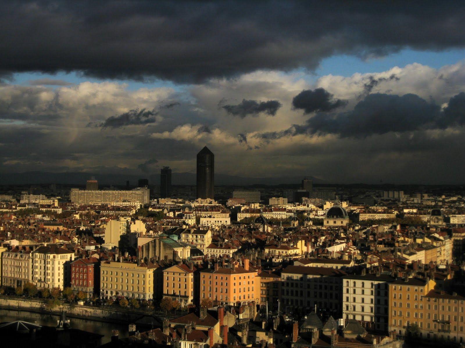 雲, リヨン, フランス都市, 壁紙