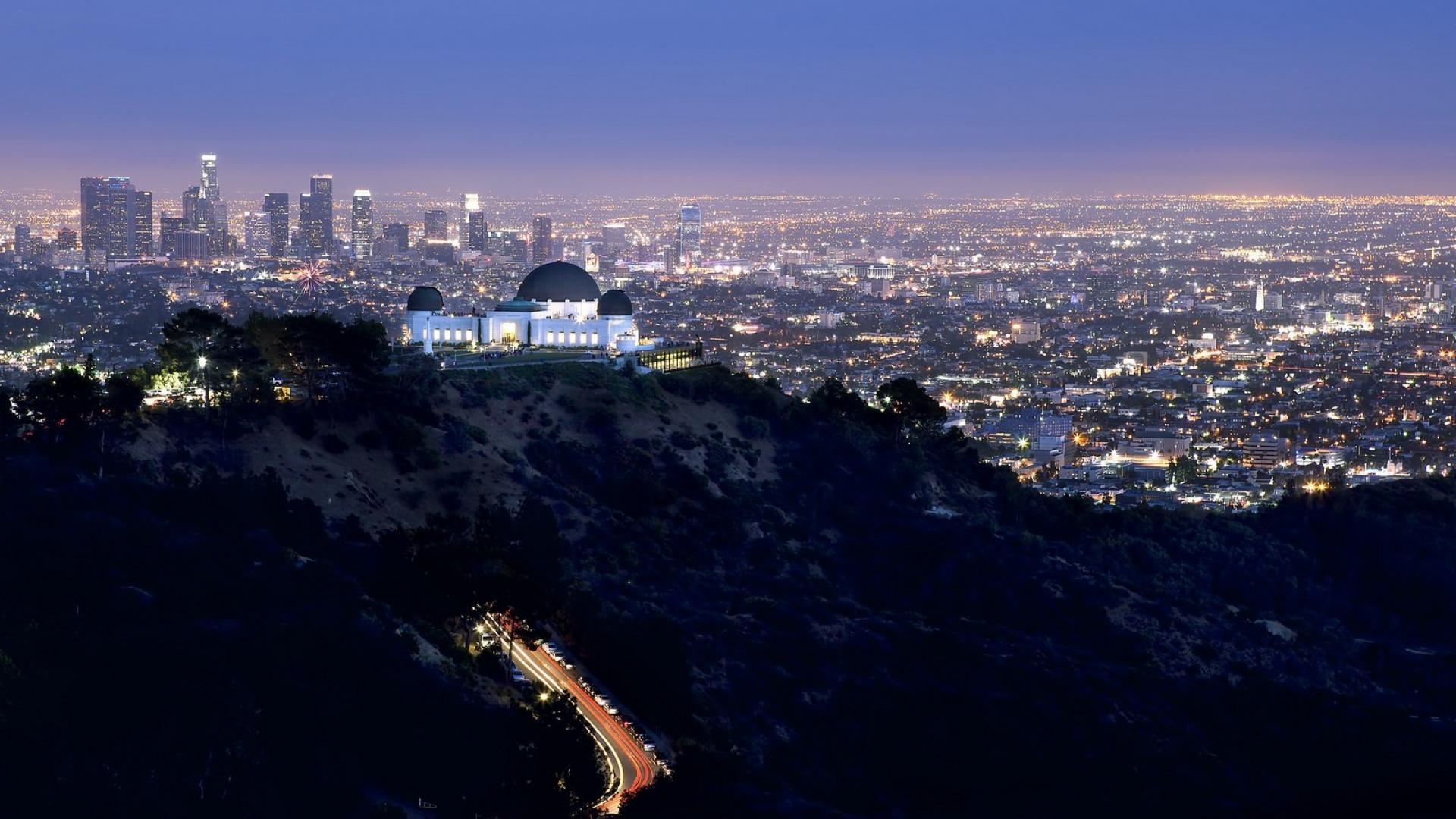 ロサンゼルス, グリフィス天文台, 壁紙, 星夜の風景