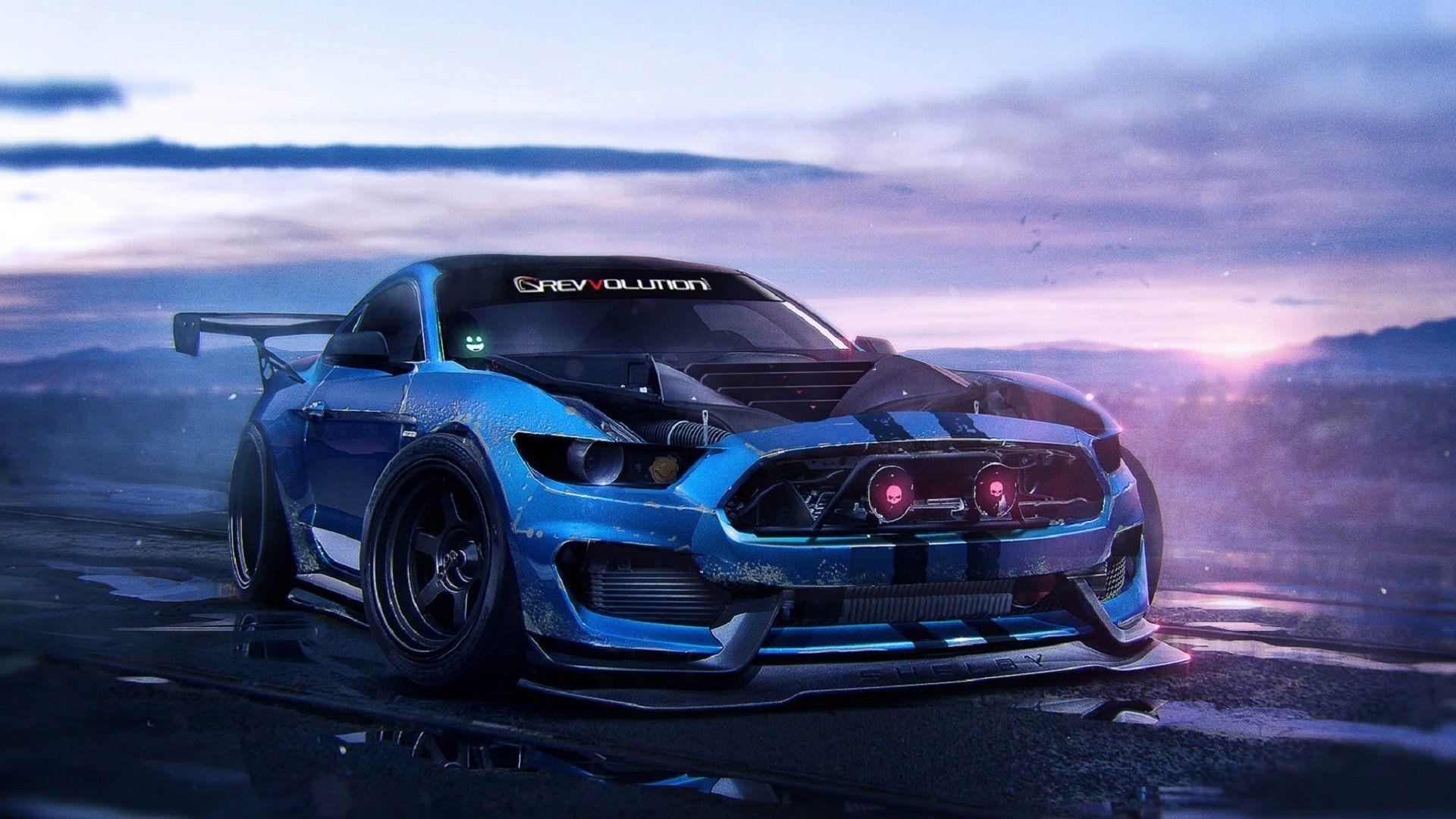 フォード, シェルビーGT350, 2015, ブルー, マッスルカー