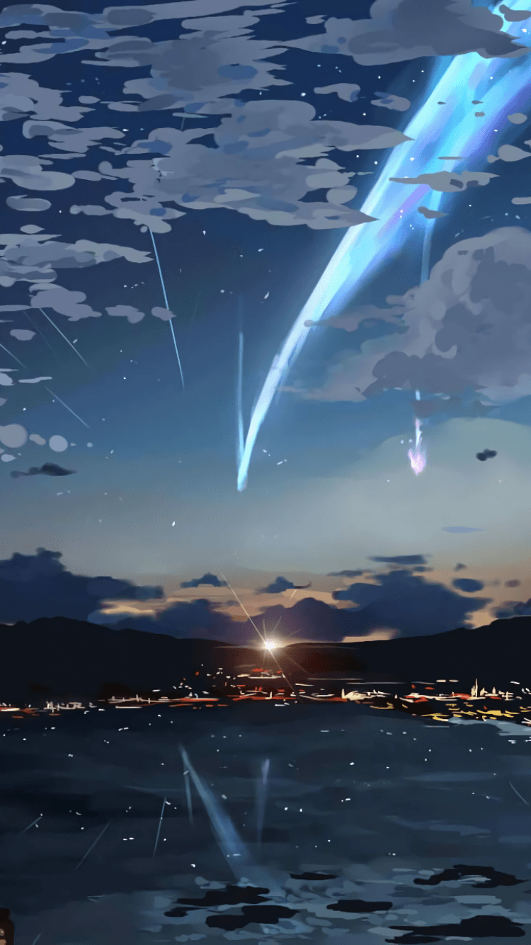 君の名は、空、星、750x1334、幻想的な光