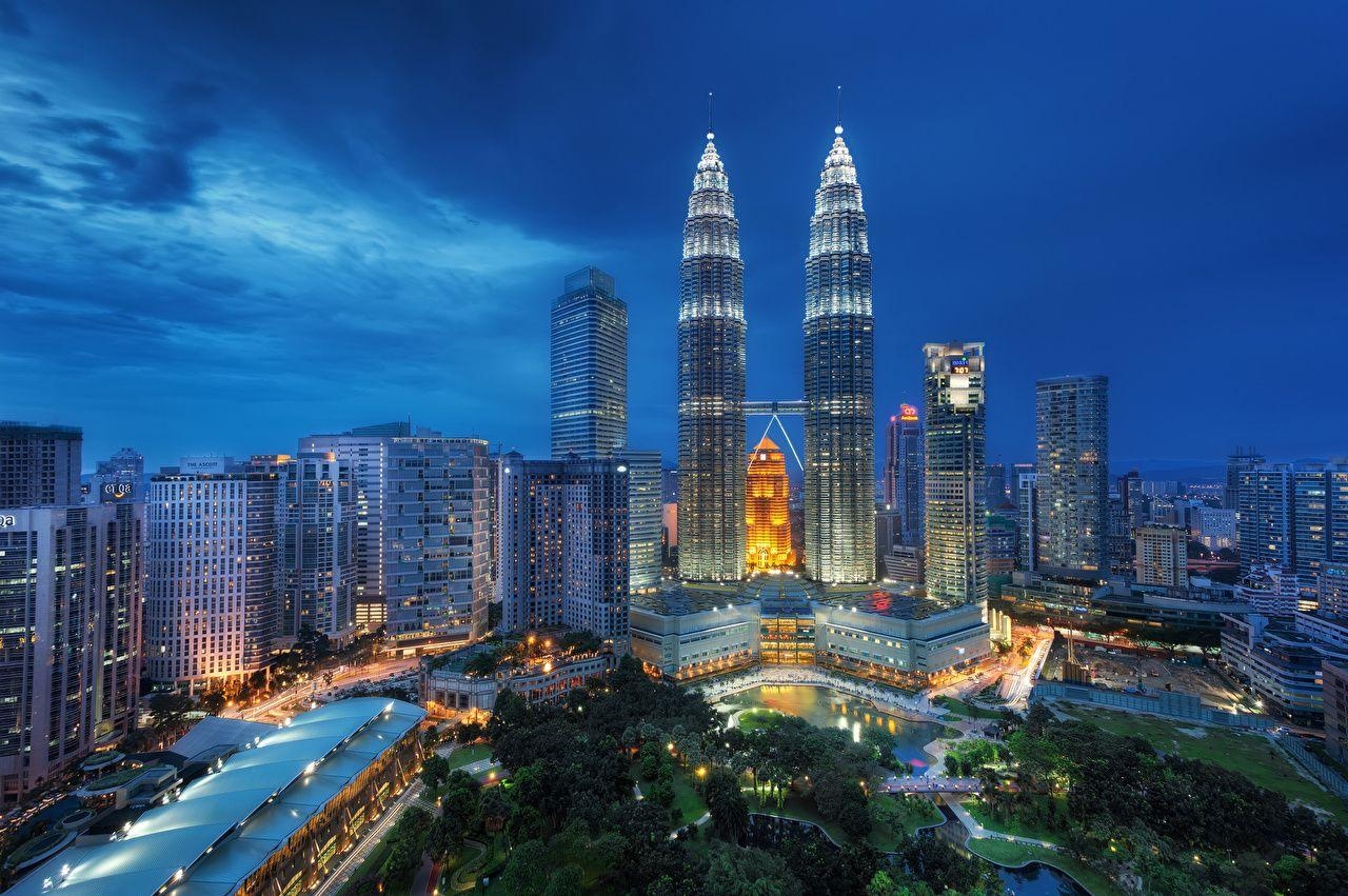 クアラルンプール, 夜景, 高層ビル, 都市