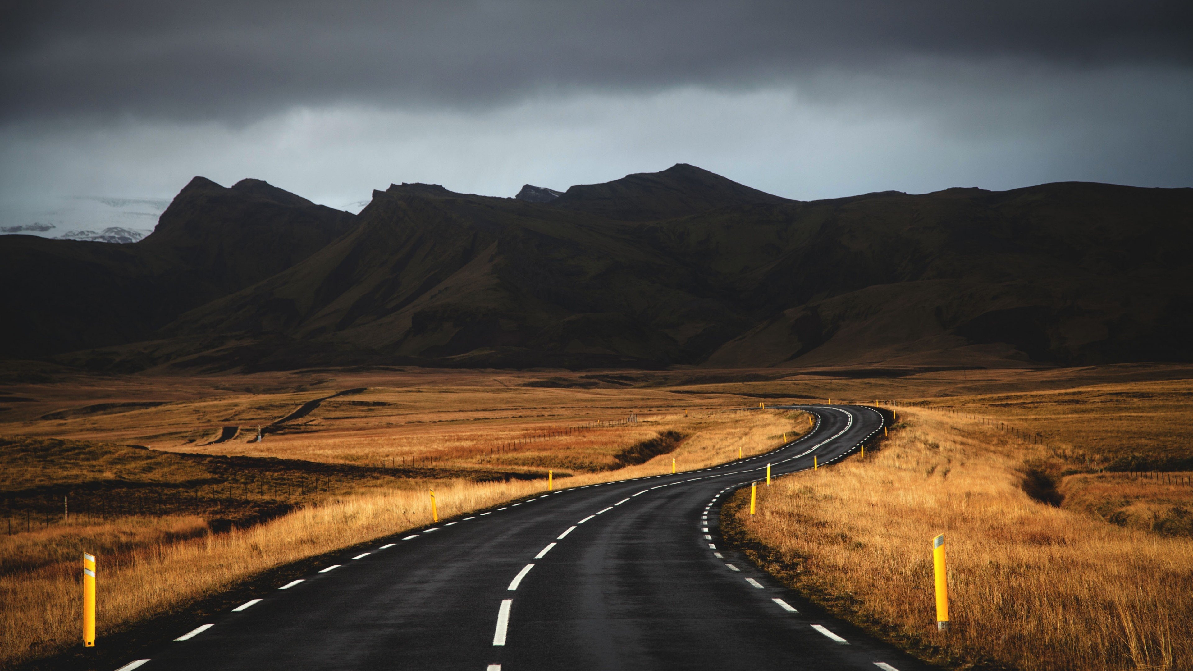 アイスランド, 4K, 5K壁紙, 道路, 山々