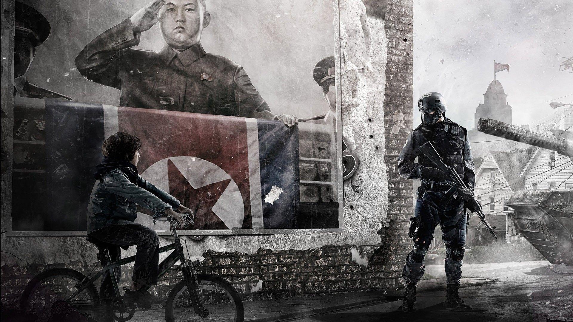 北朝鮮, 兵士, ゲーム, 戦車