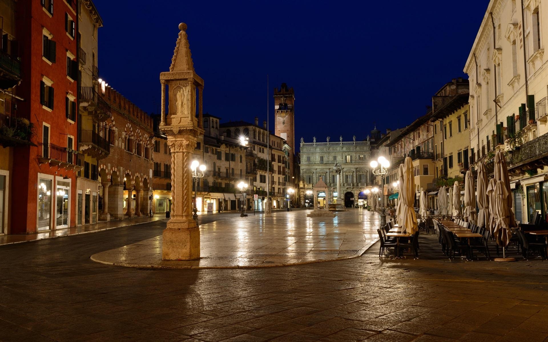 ベローナ, イタリア, 夜のカフェ, 街の光